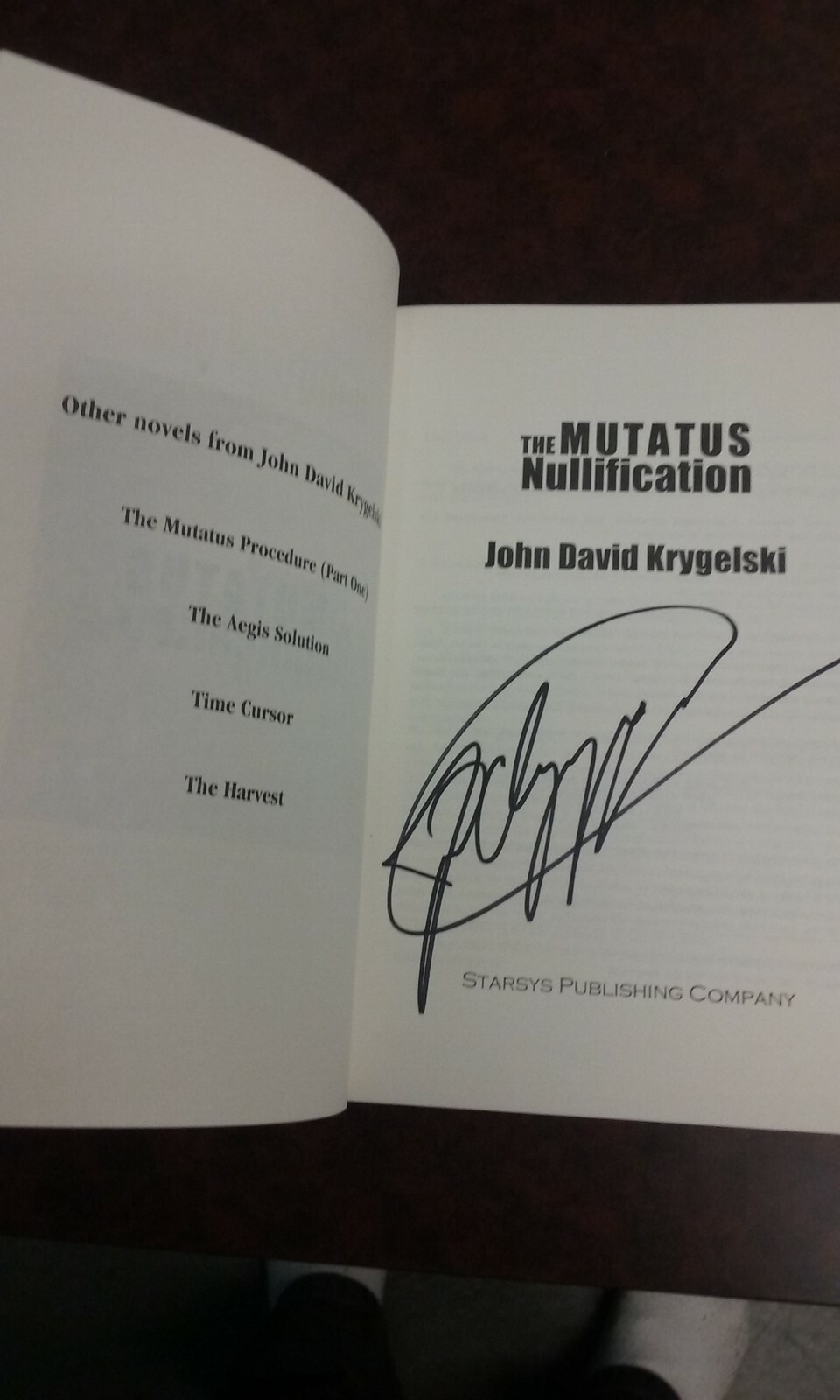 The Mutatus Nullification by John David Krygelski Softcover – signed by author