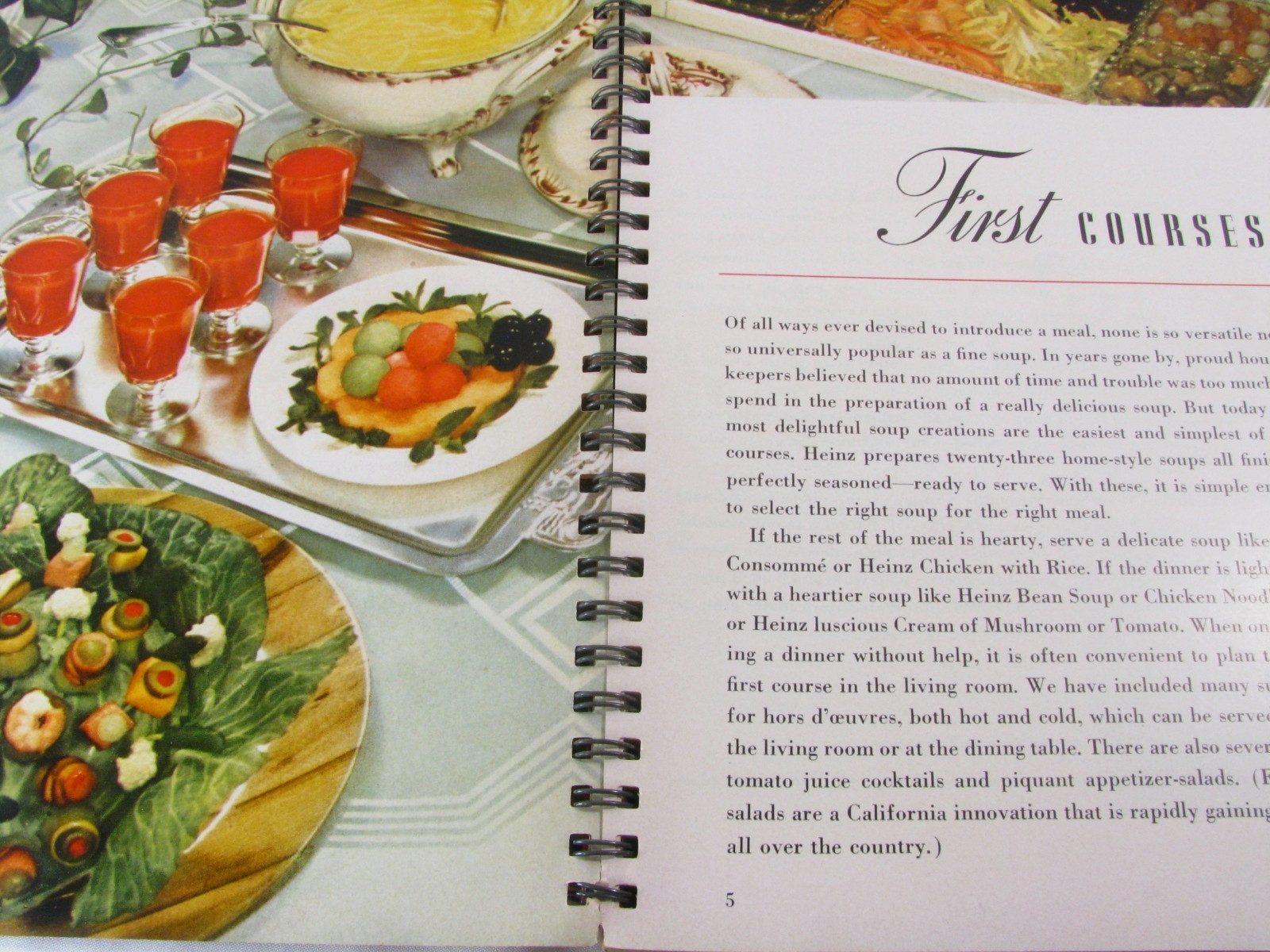Vintage Heinz Recipe Book Spiral Bound 1939 Ring Wire Bound WWII Cookbook