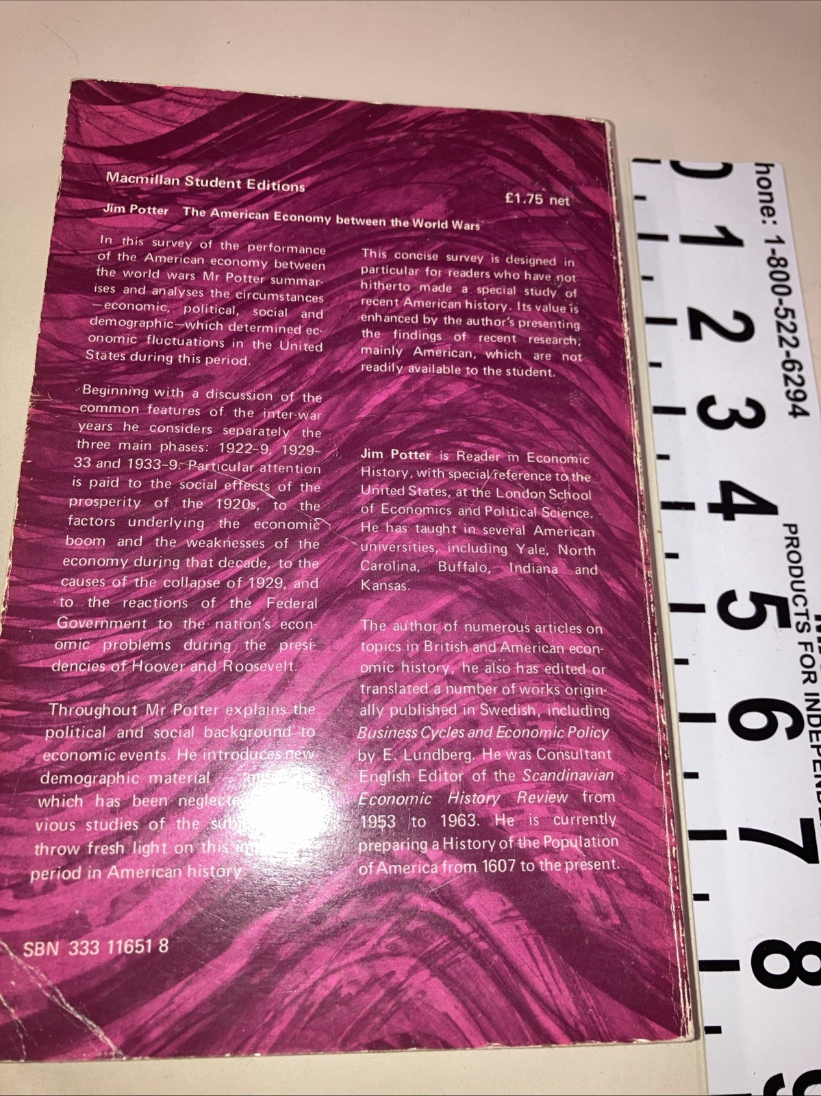 American Economy Between the World Wars SC Jim Potter 1974 Anchor Press Good