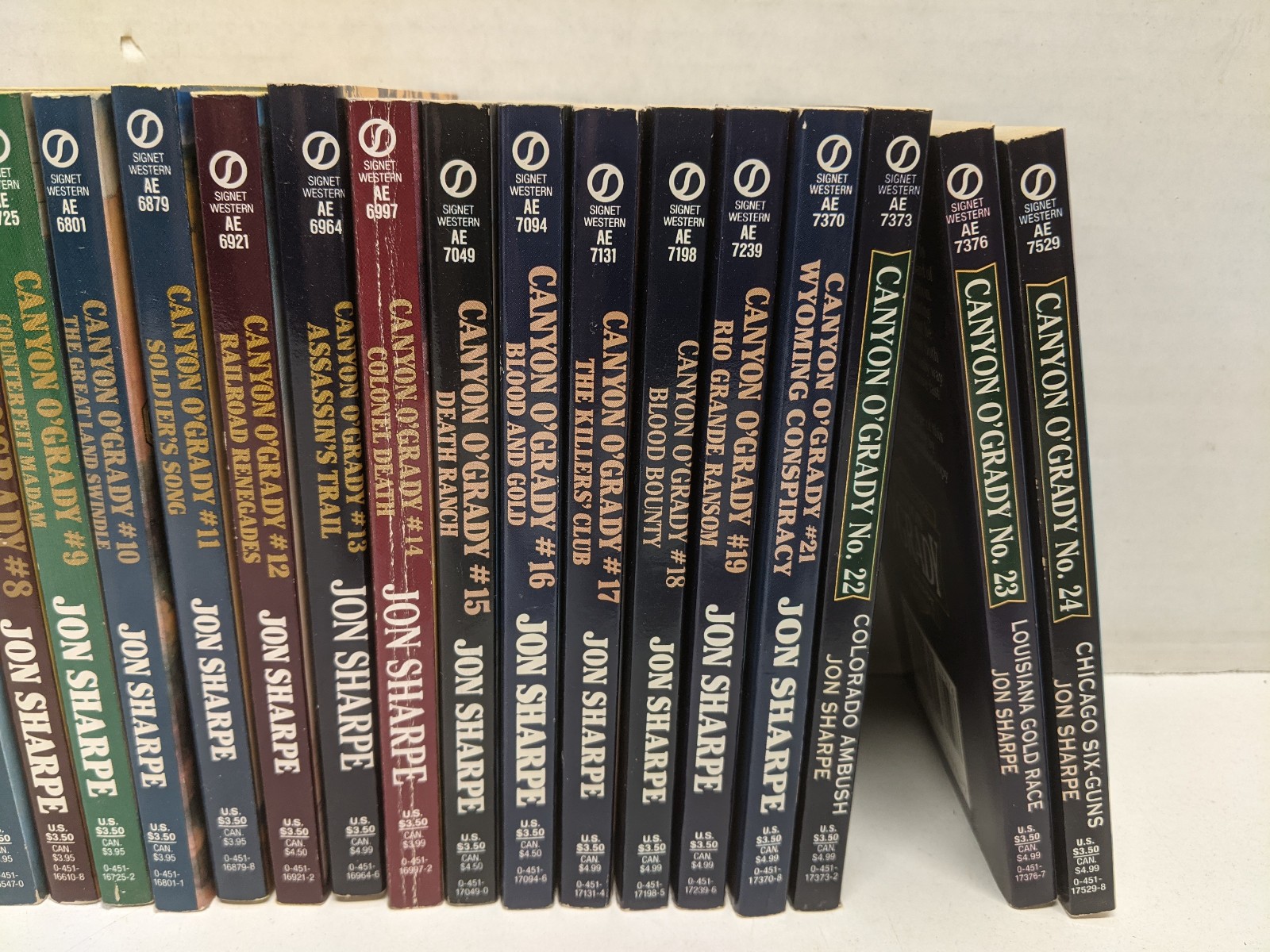 Lot Canyon O’Grady Series Books 1-19, 21-24 Western Paperbacks by Jon Sharpe