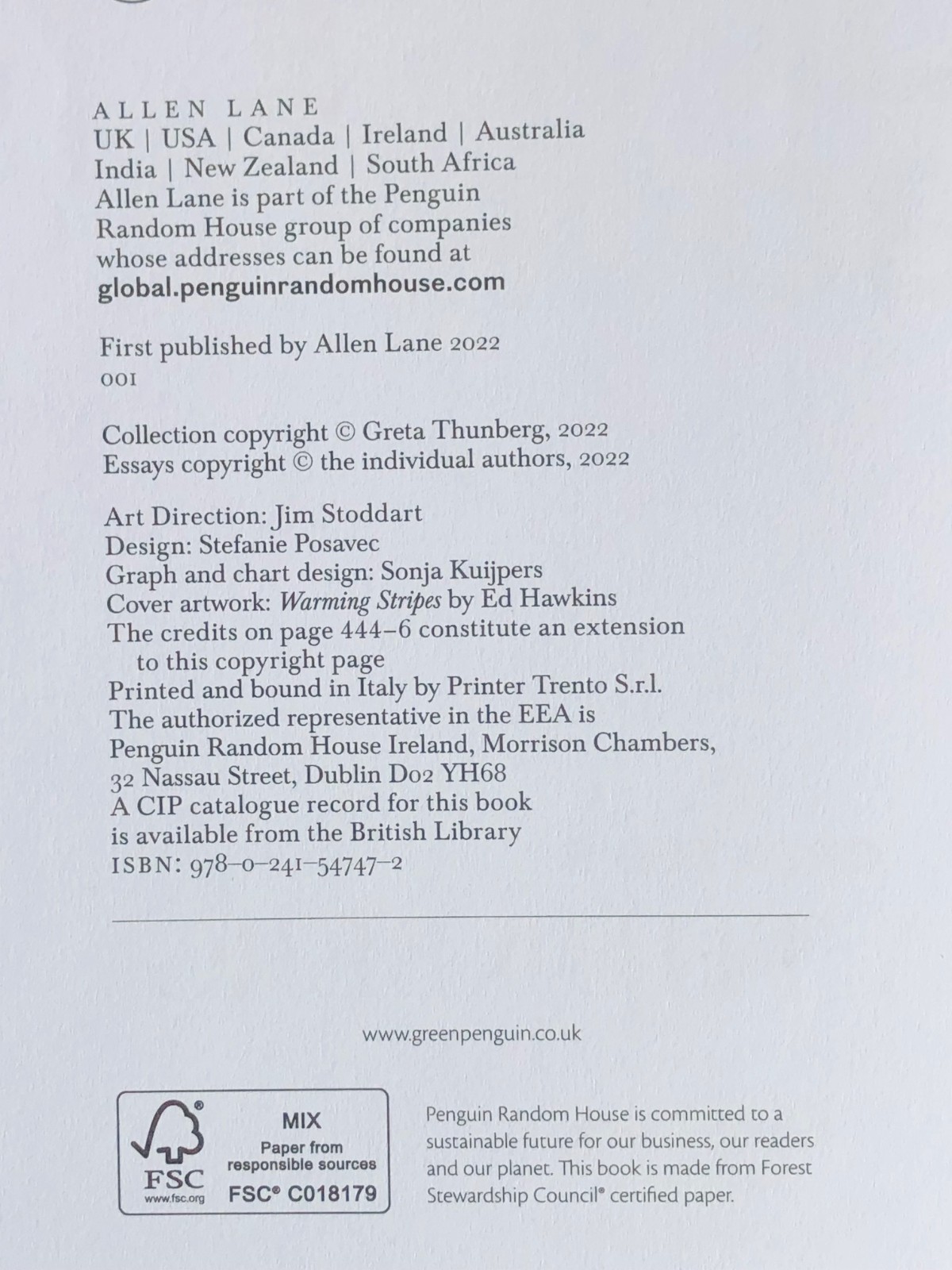 SIGNED The Climate Book by Greta Thunberg WATERSTONES UK 1/1 (2022, Hardcover)
