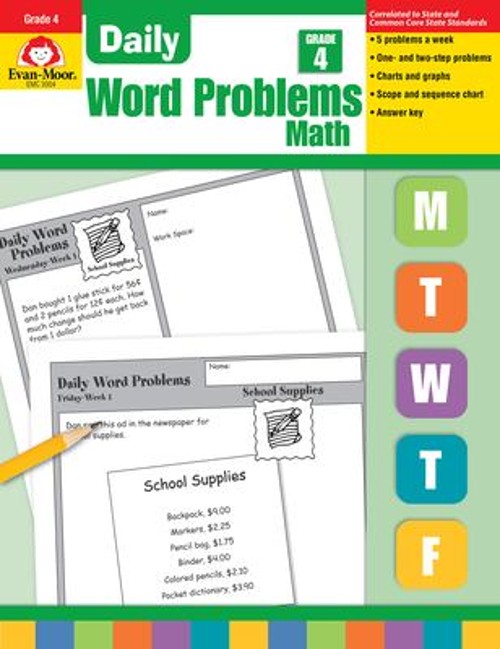 Daily Word Problems Grade 4 Paperback Evan-Moor Educational Publi