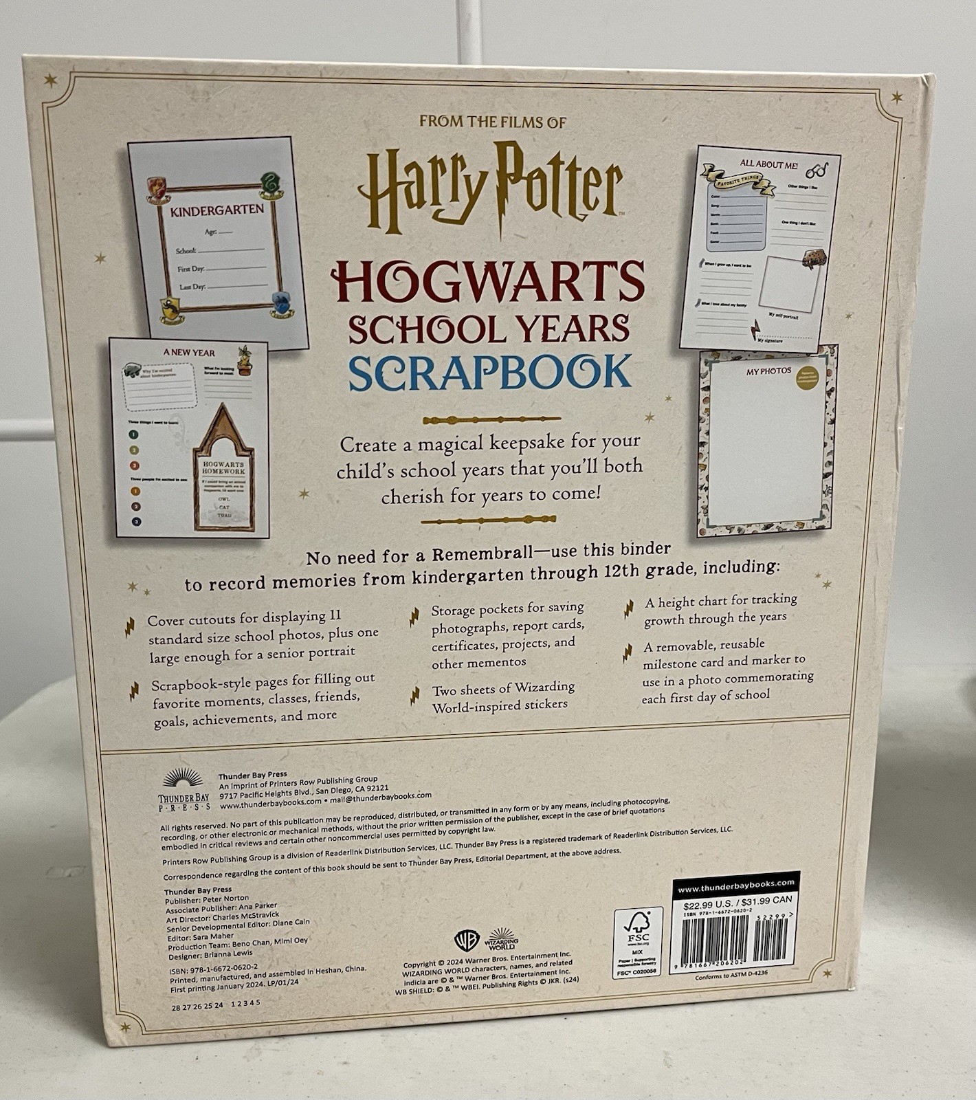 Harry Potter Hogwarts School Years Scrapbook LIKE NEW
