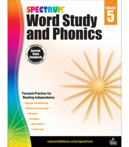 Spectrum Word Study and Phonics, Grade 5 – Paperback By Spectrum – GOOD
