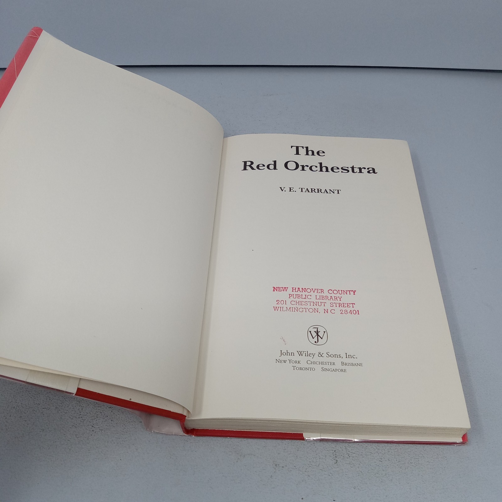 The Red Orchestra: 1996 John Wiley & Sons Hardcover by V. E. Tarrant