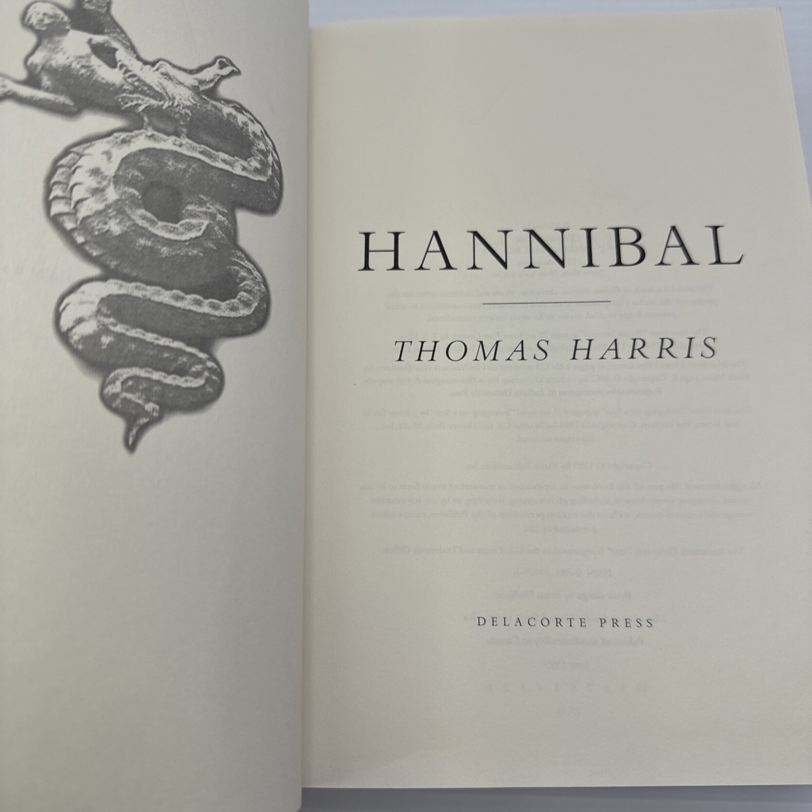 Thomas Harris Hannibal First Edition 1999 Delacorte Press Hardcover