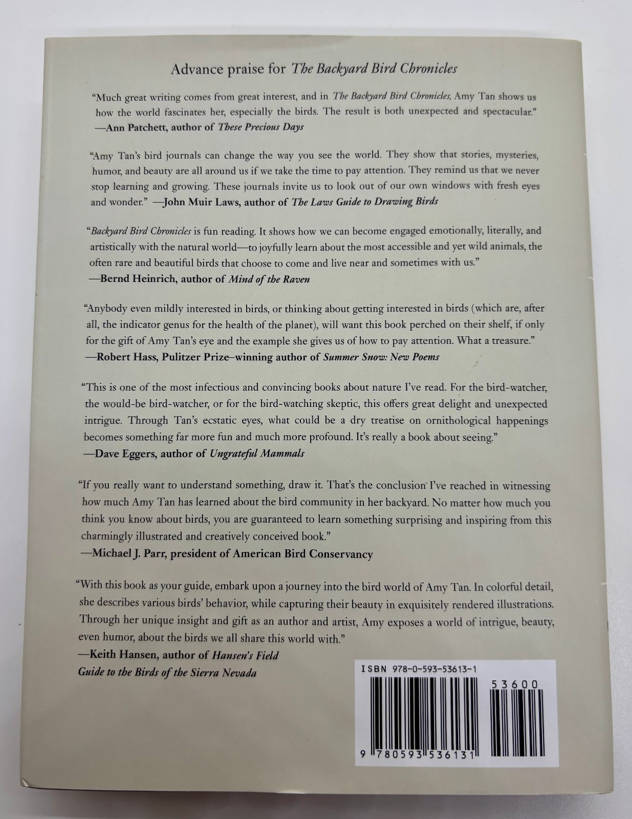 NEW The Backyard Bird Chronicles AMY TAN Best Seller NYT David Sibley