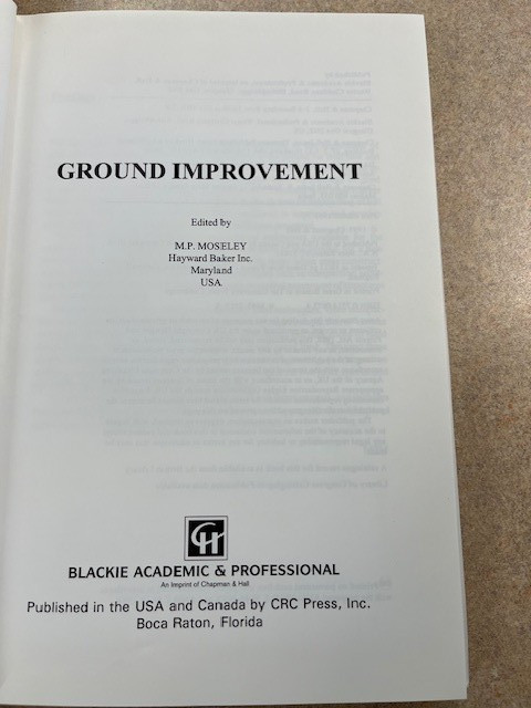 Ground Improvement Edited by M. P. Moseley (1993) First Edition CRC Press VG