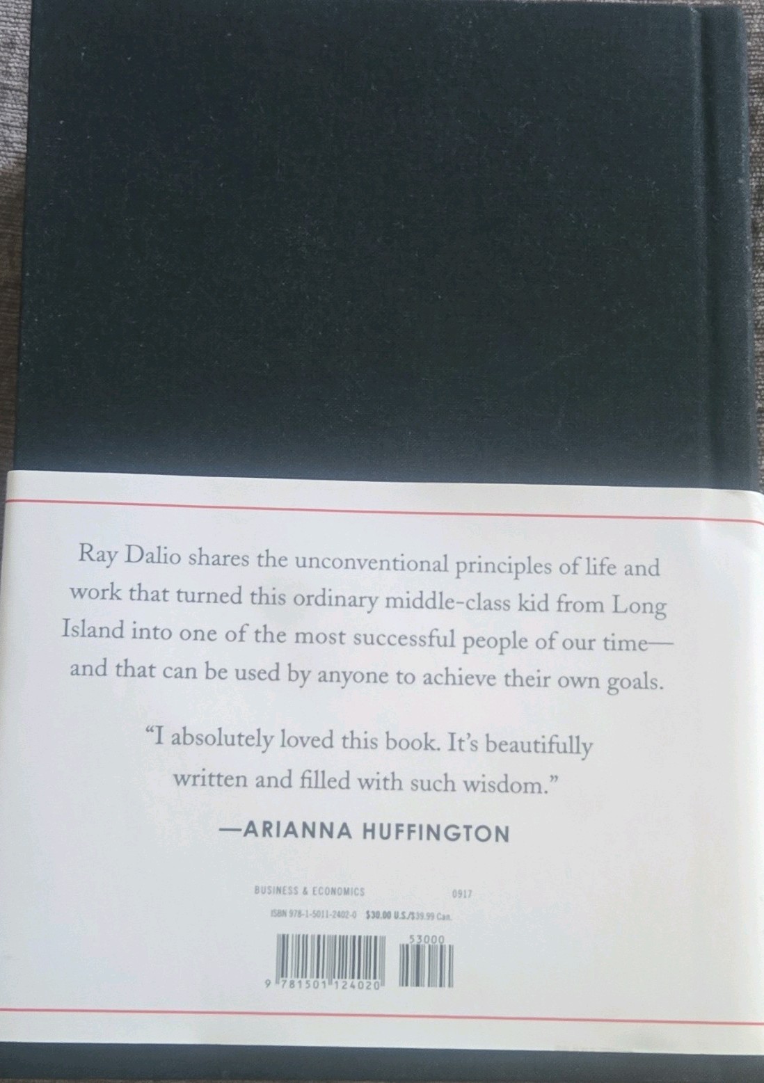 Ray Dalio Principles: Life and Work Hardcover 2017 Simon & Schuster Business