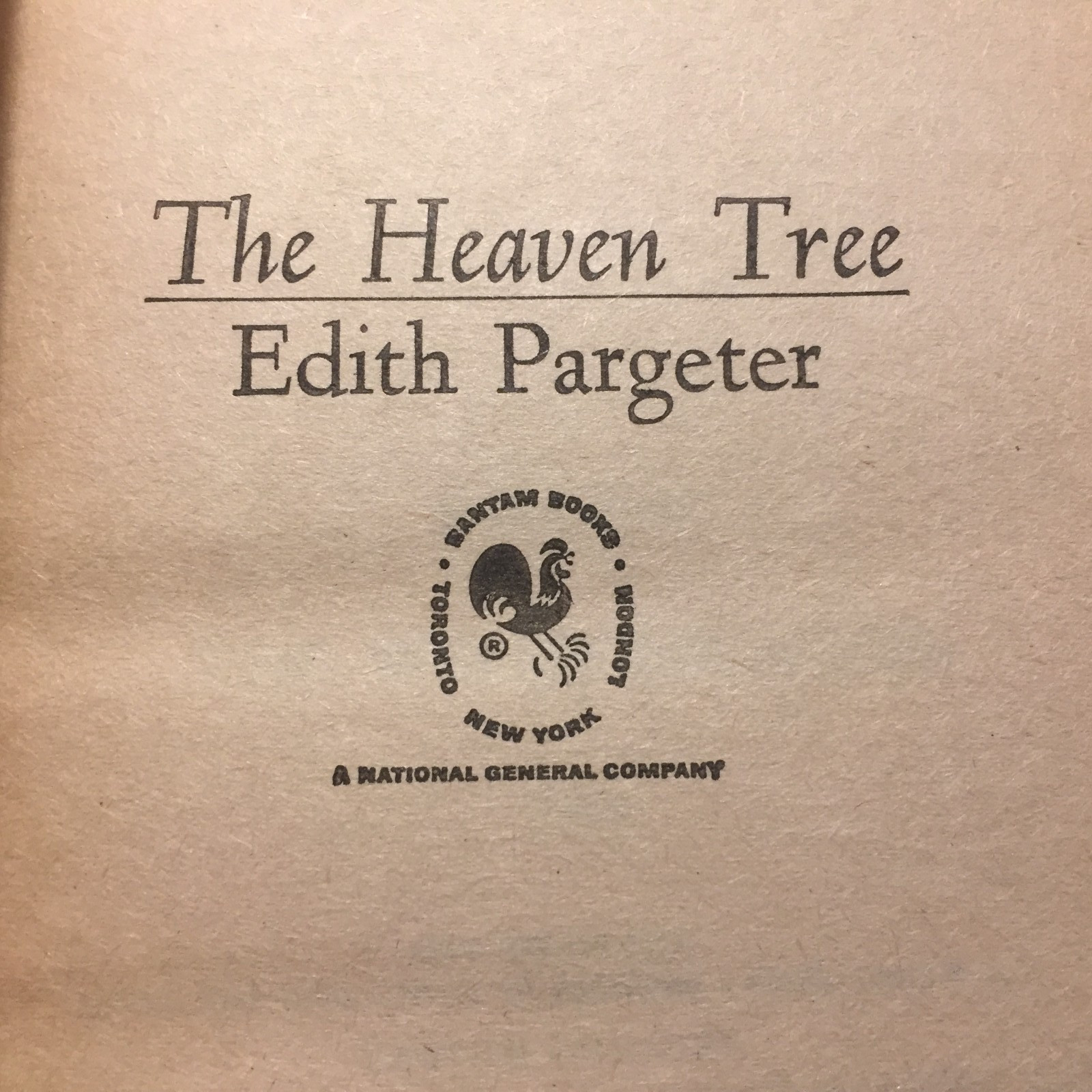 The Heaven Tree Edith Pargeter 1973 Bantam Artisan Building Medieval Saga Book