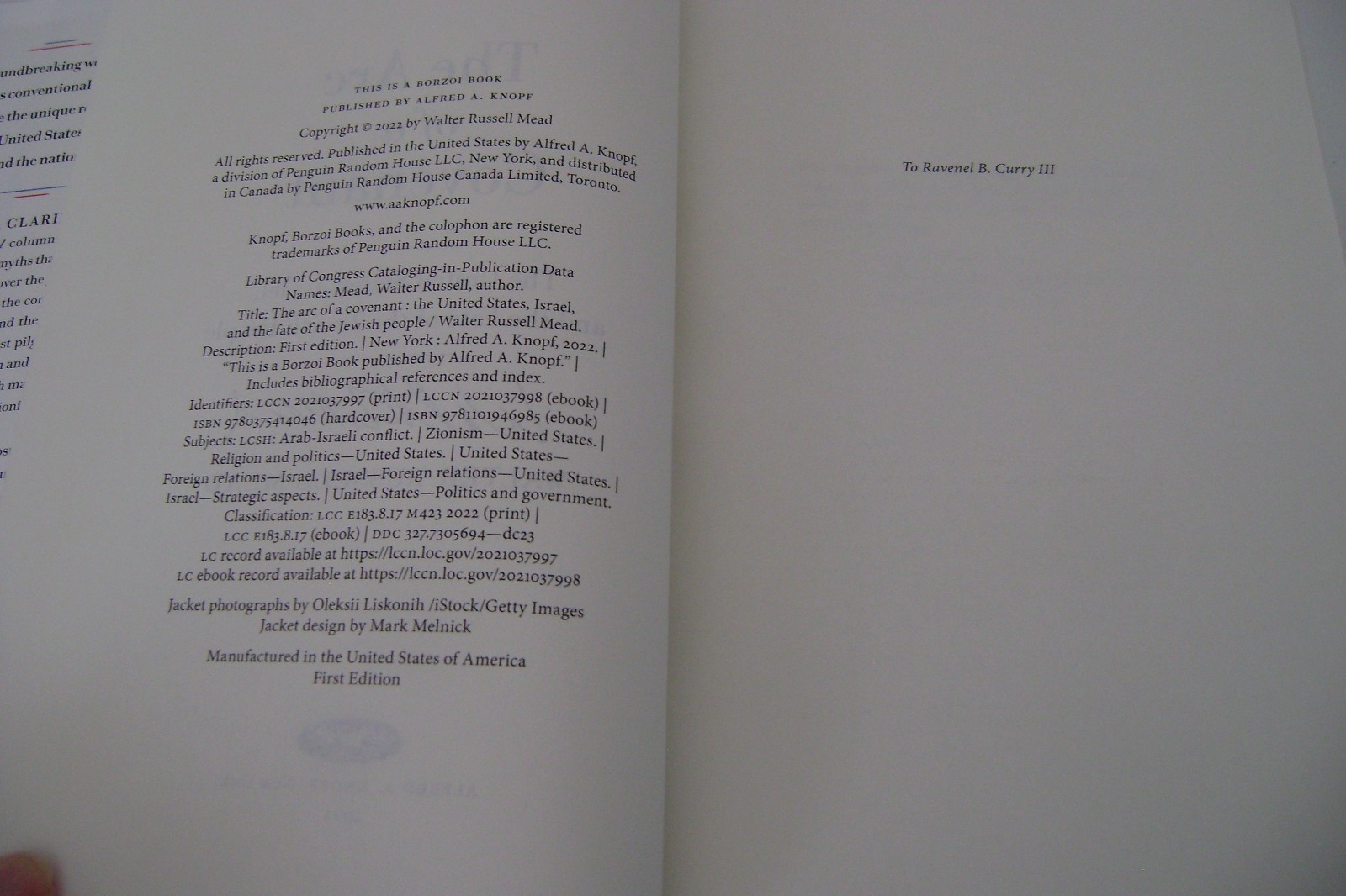 *SIGNED* The Arc of a Covenant Walter Russell Mead / HC 1st Ed