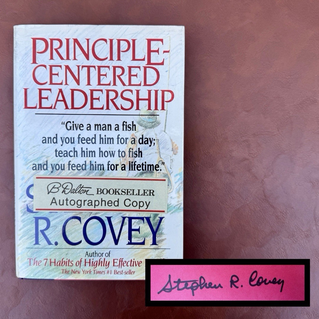 Signed Stephen R. Covey Principle-Centered Leadership First Edition Hardcover