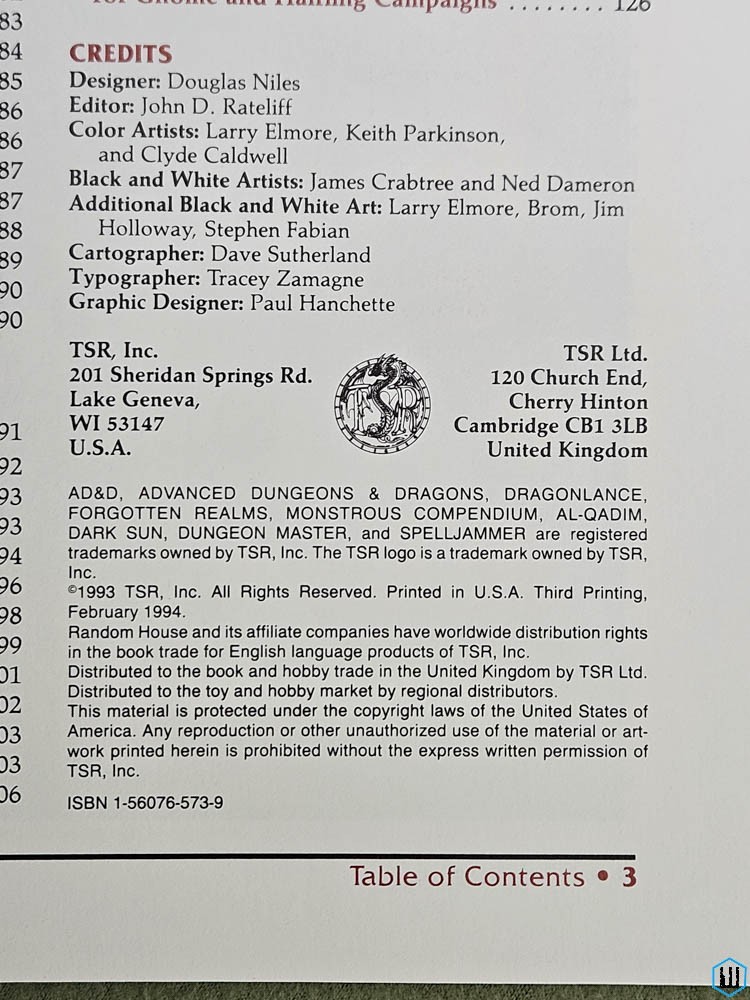 Complete Book of Gnomes & Halflings (Advanced Dungeons Dragons PHBR9) TSR 2134