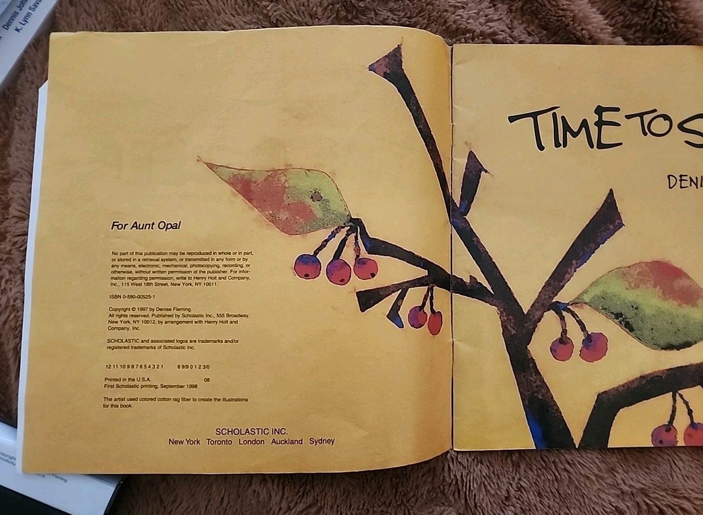 Time to Sleep papperback book + Cassette 1997 Denise Fleming