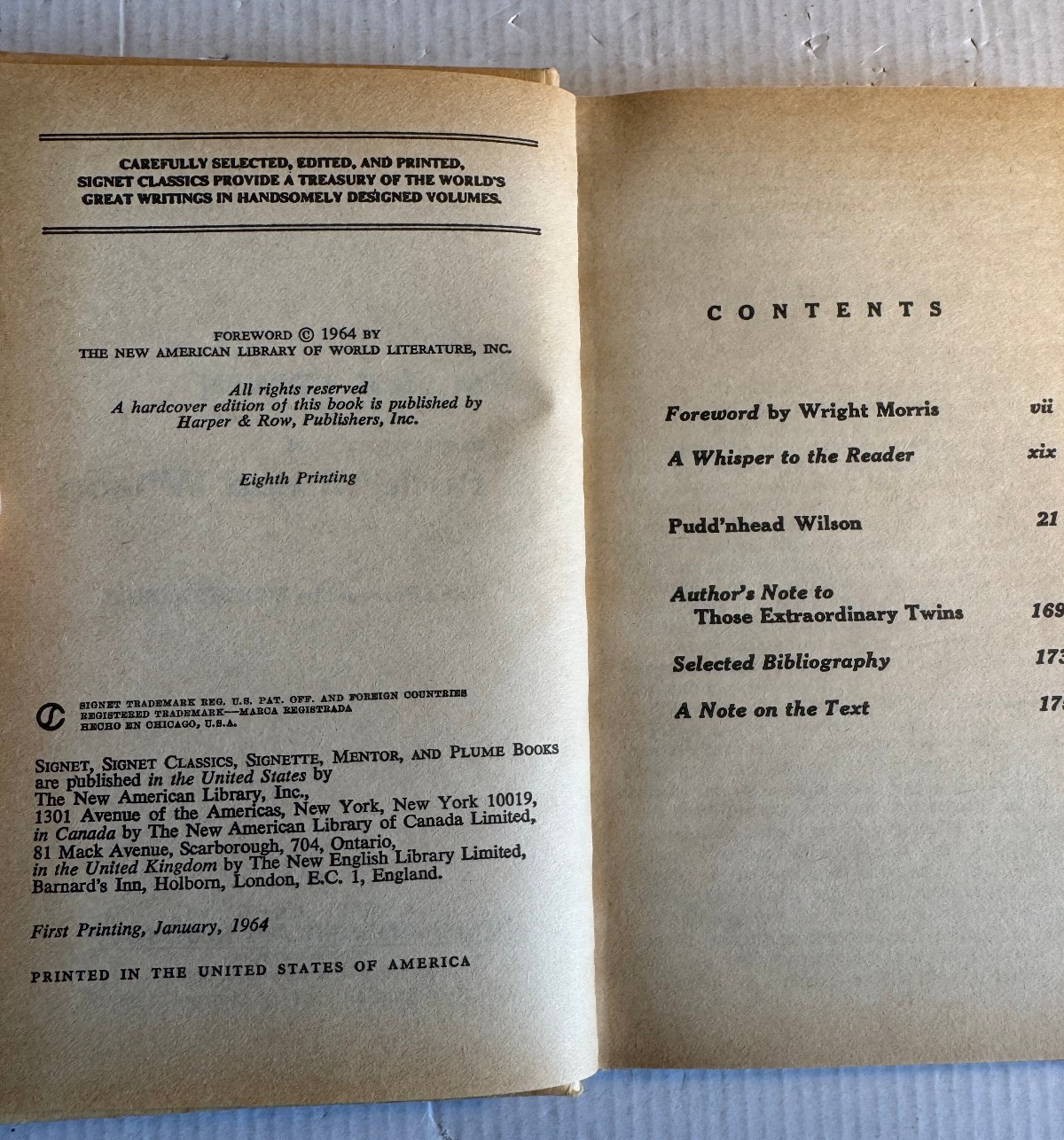 Mark Twain Pudd’nhead Wilson + Connecticut Yankee Lot Durabind Hardcover 1960s