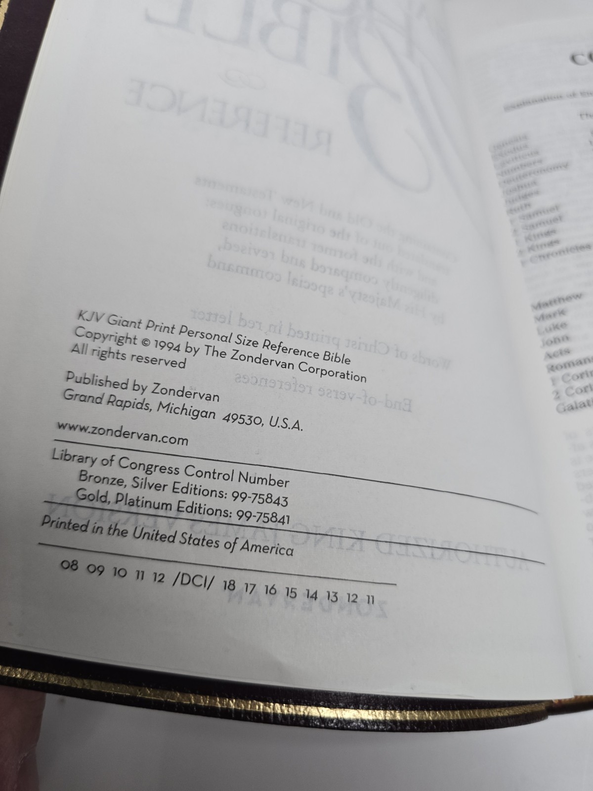 KJV Giant PRINT BIBLE Reference, BONDED LEATHER Zondervan 1994 0-310-93197-5
