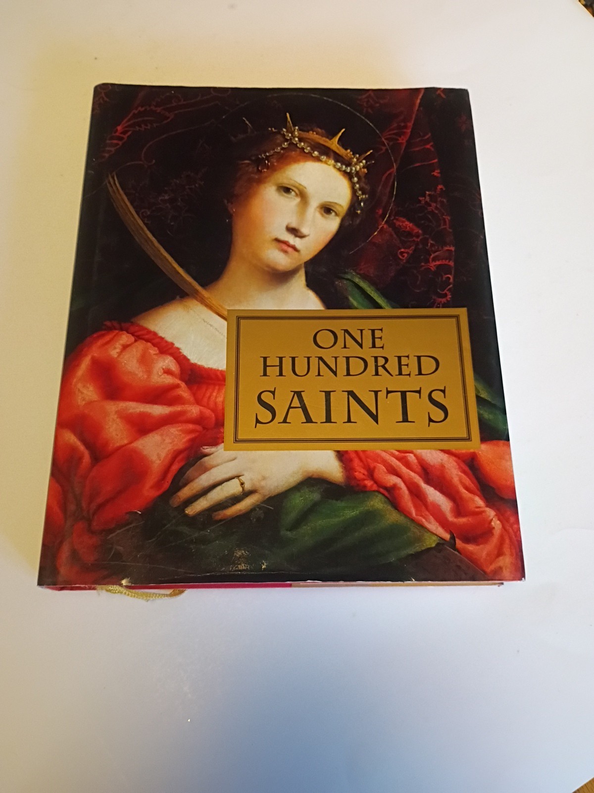 Vintage One Hundred Saints Art History Book Illustrated Religious 1995 HC DJ