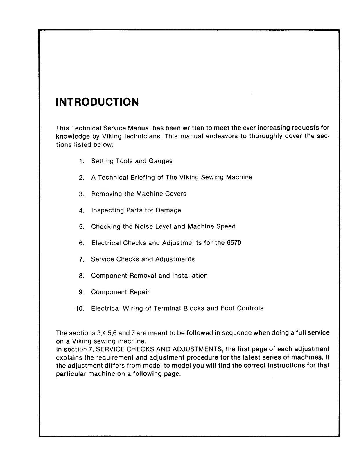 HUSQVARNA Viking 6000 Series Technical Service Manual – LOOP BOUND – COVERING
