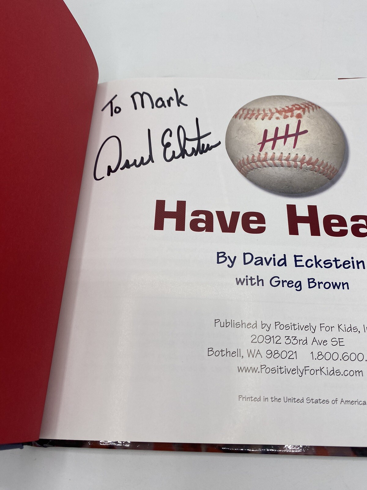 Have Heart Book Signed by David Eckstein by Greg Brown 2003 Hard Cover