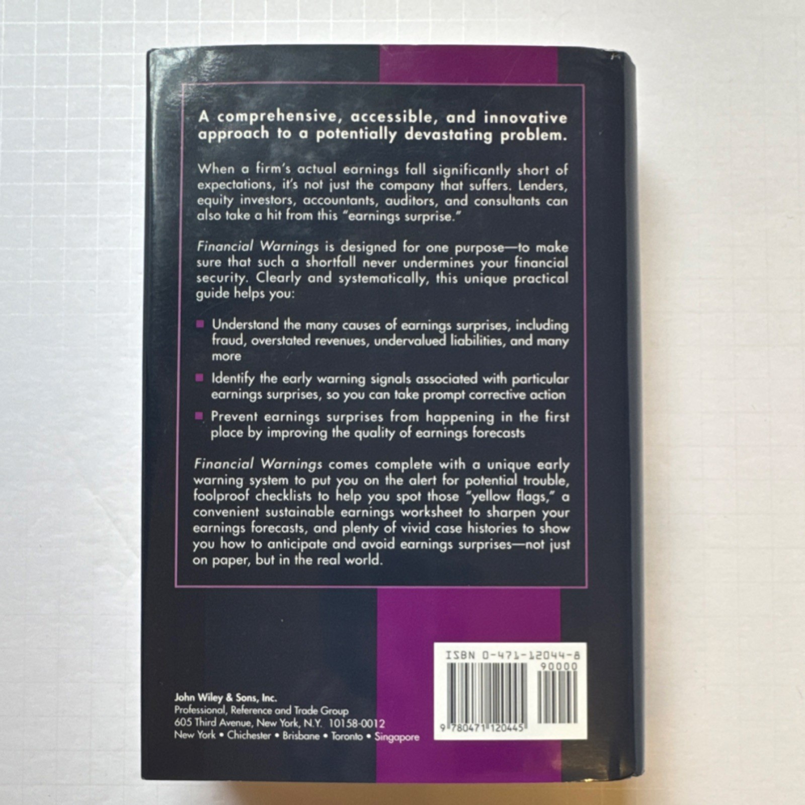 Financial Warnings by Mulford & Comiskey (Hardcover, John Wiley) – Finance – A