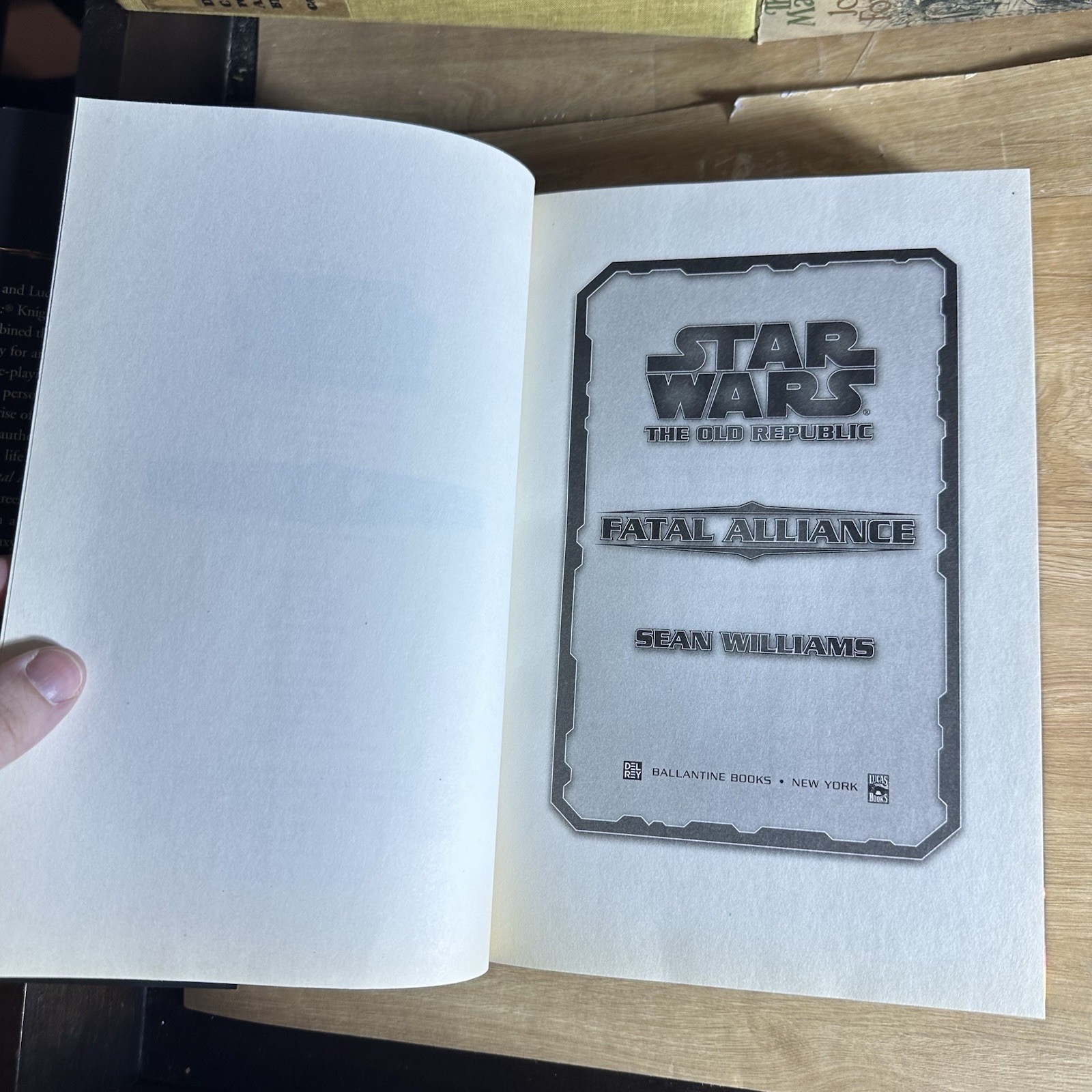 Fatal Alliance Star Wars Old Republic Williams First Edition 1st Print Hardcover