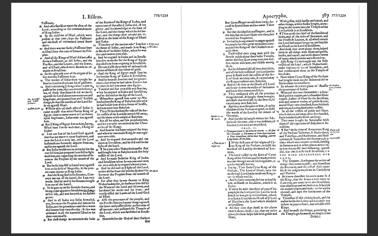 Geneva Bible 1560 Edition with Apocrypha (Scanned Original) PDF E-Book on CD-ROM