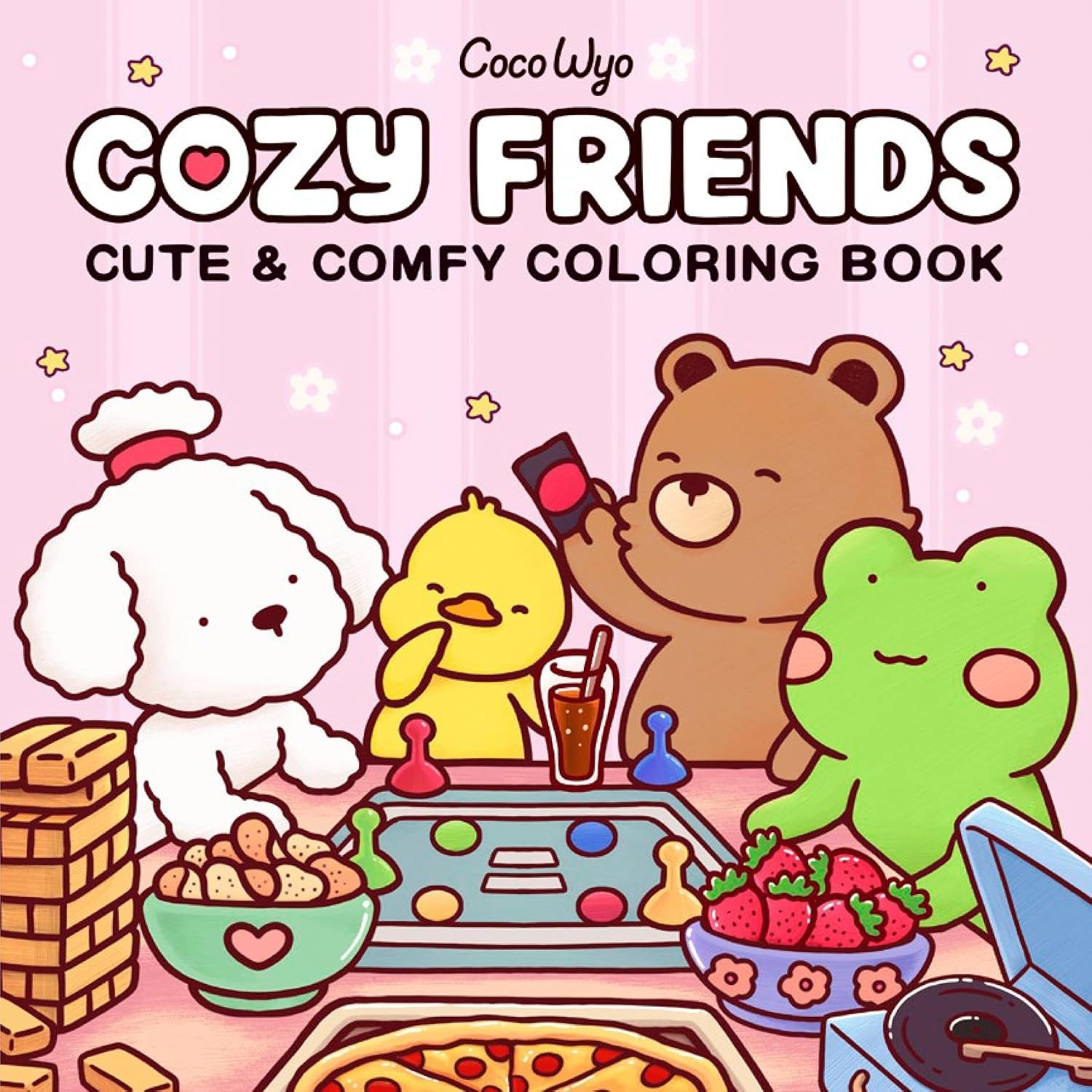 Cozy Friends: Coloring Book for Adults and Kids Paperback by Coco Wyo