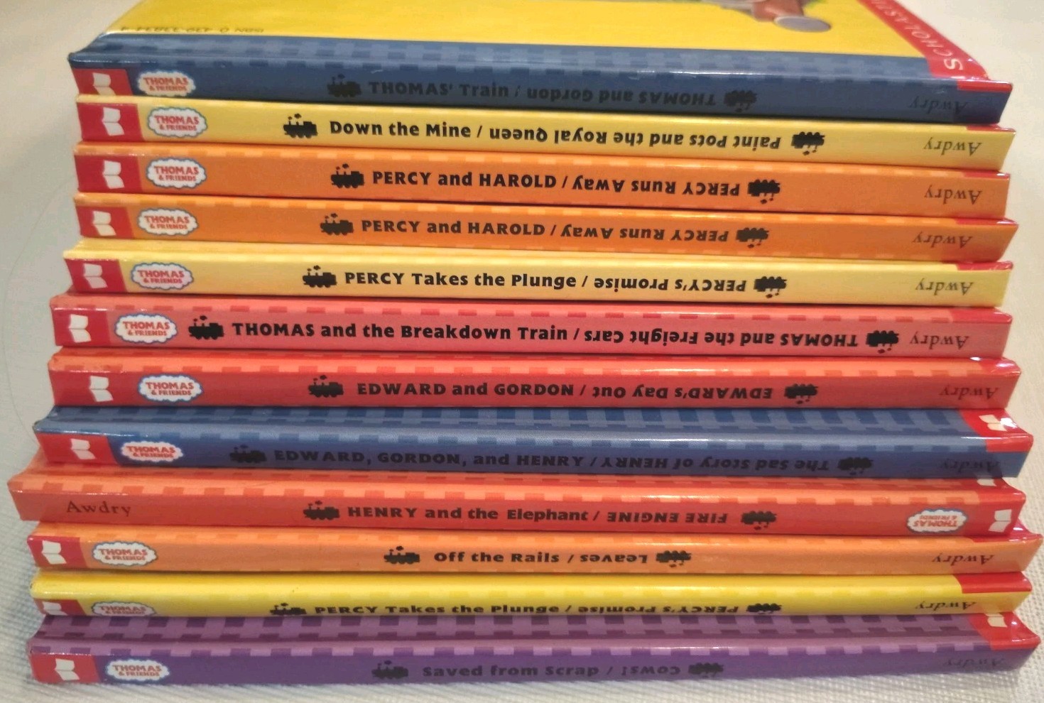12 THOMAS THE TANK ENGINE & FRIENDS Club 2 Books in 1 Awdry Scholastic HC Lot