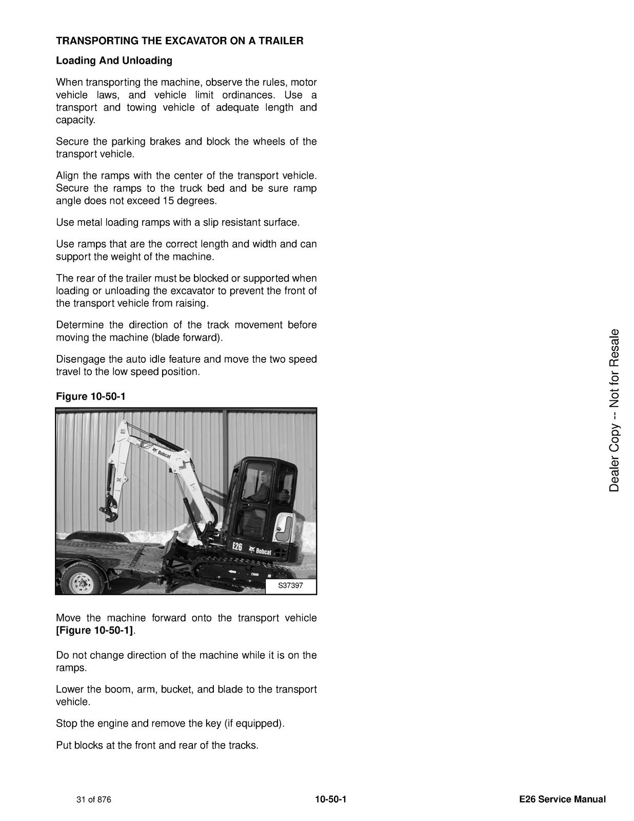 BOBCAT E26 Compact Excavator Service Manual SN ACRA11001 Up, FOLDOUTS
