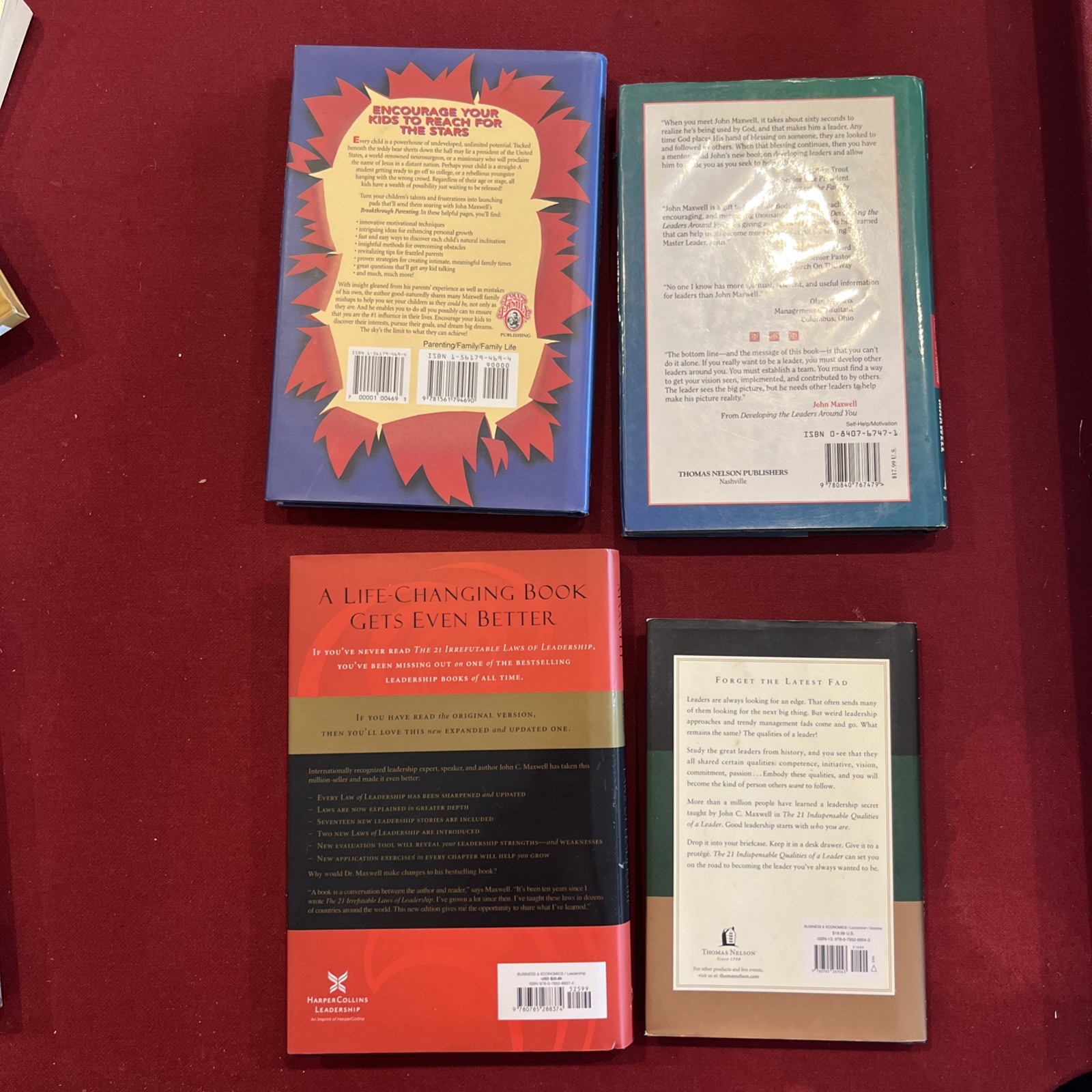 Lot 4 John C. Maxwell Books Leadership Discipline Parenting Hardcover
