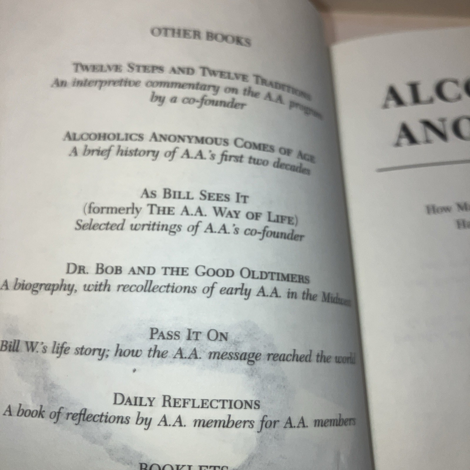 Alcoholics Anonymous Softcover Book, 4.5 x 7”, Free Shipping In USA.