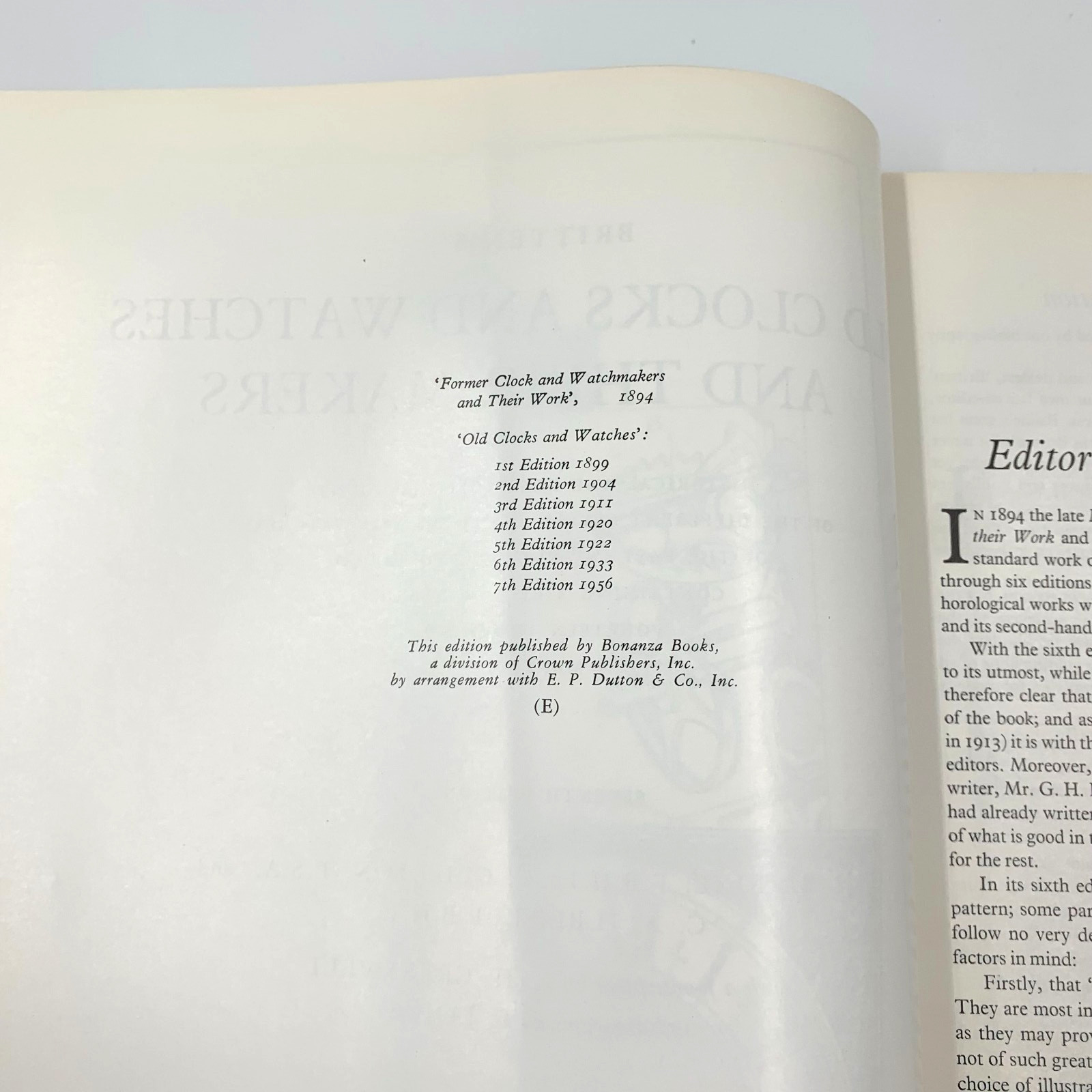 Britten’s Old Clocks and Watches and Their Makers – 7th Edition by G. H. Baillie