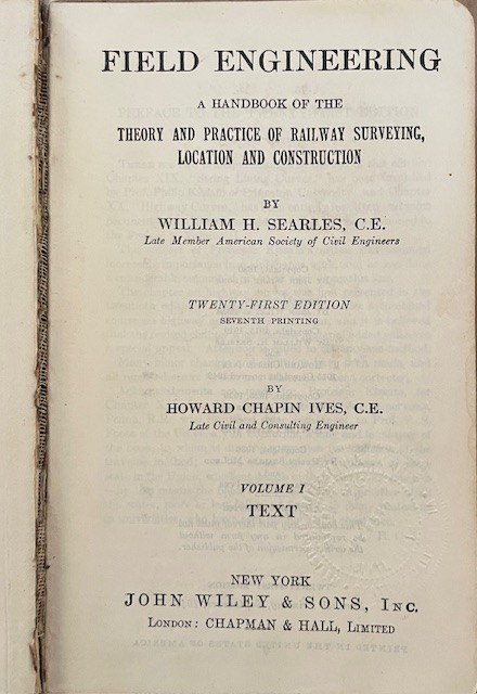 Field Engineering Text Tables Searles & Ives 1946