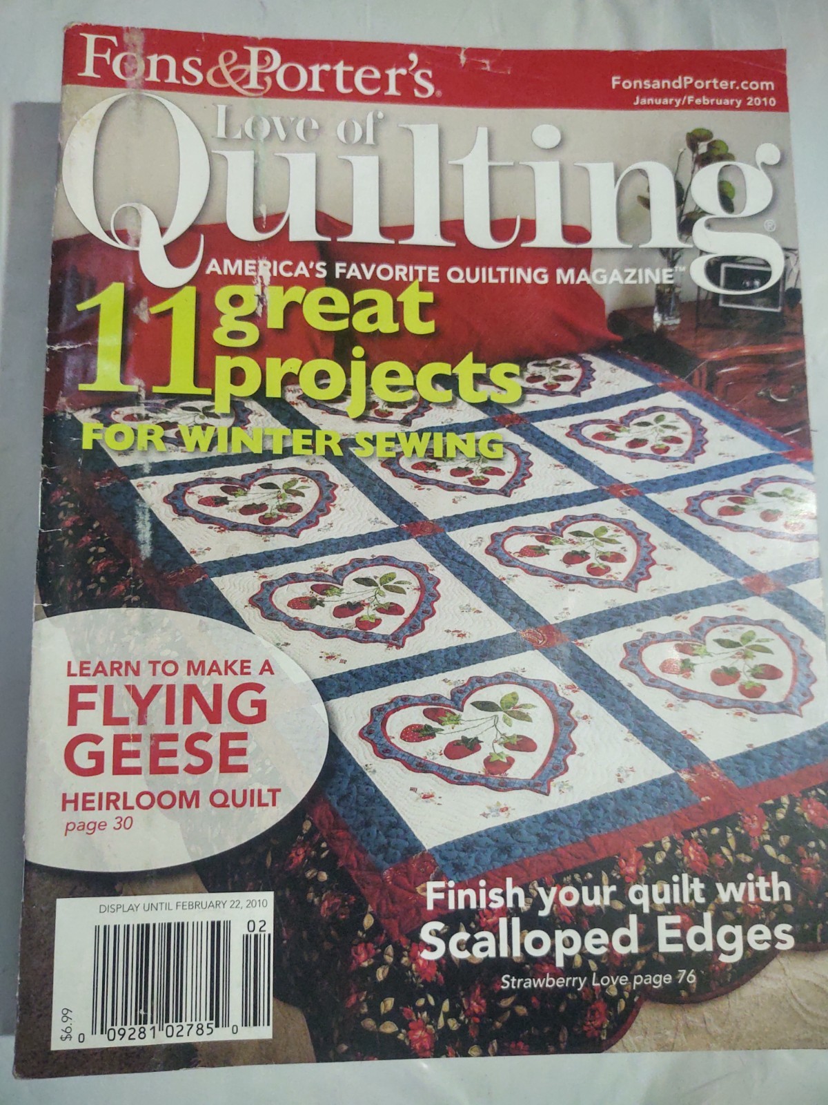 Best of Fons & Porter -Tabletop Quilts Paperback with ten magazines included lot