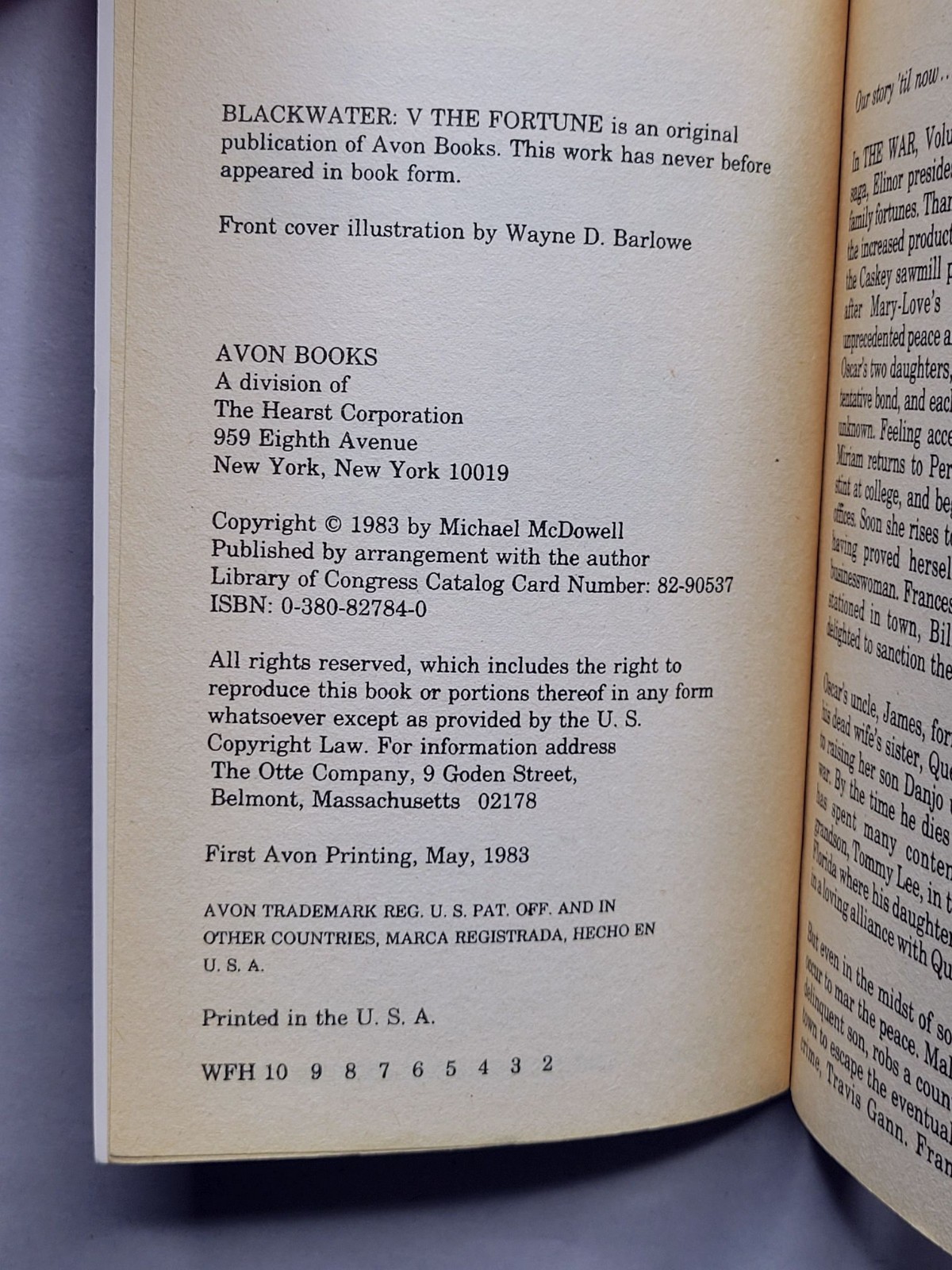 MICHAEL MCDOWELL PAPERBACK- Blackwater V: The Fortune 1983(Paperbacks From Hell)