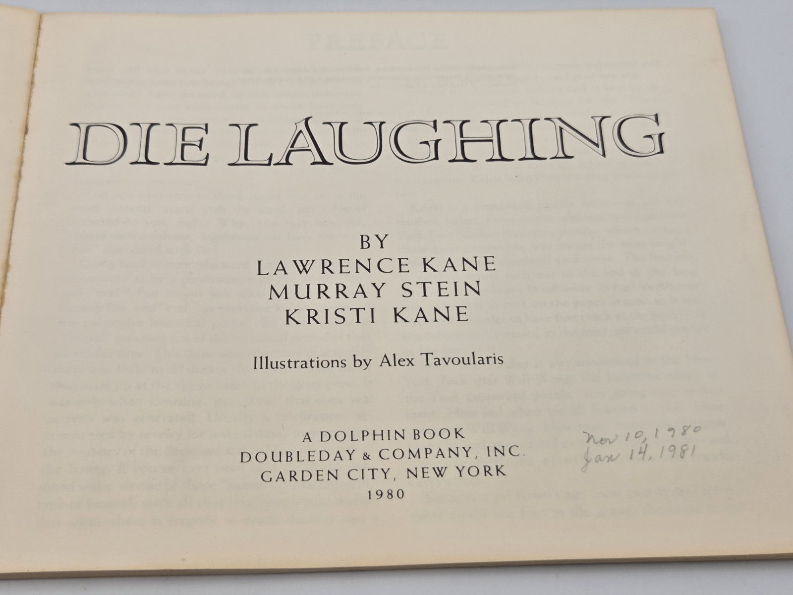 Die laughing Paperback Lawrence Kane, Murray Stein, Kristi Kane Funny Cemetery