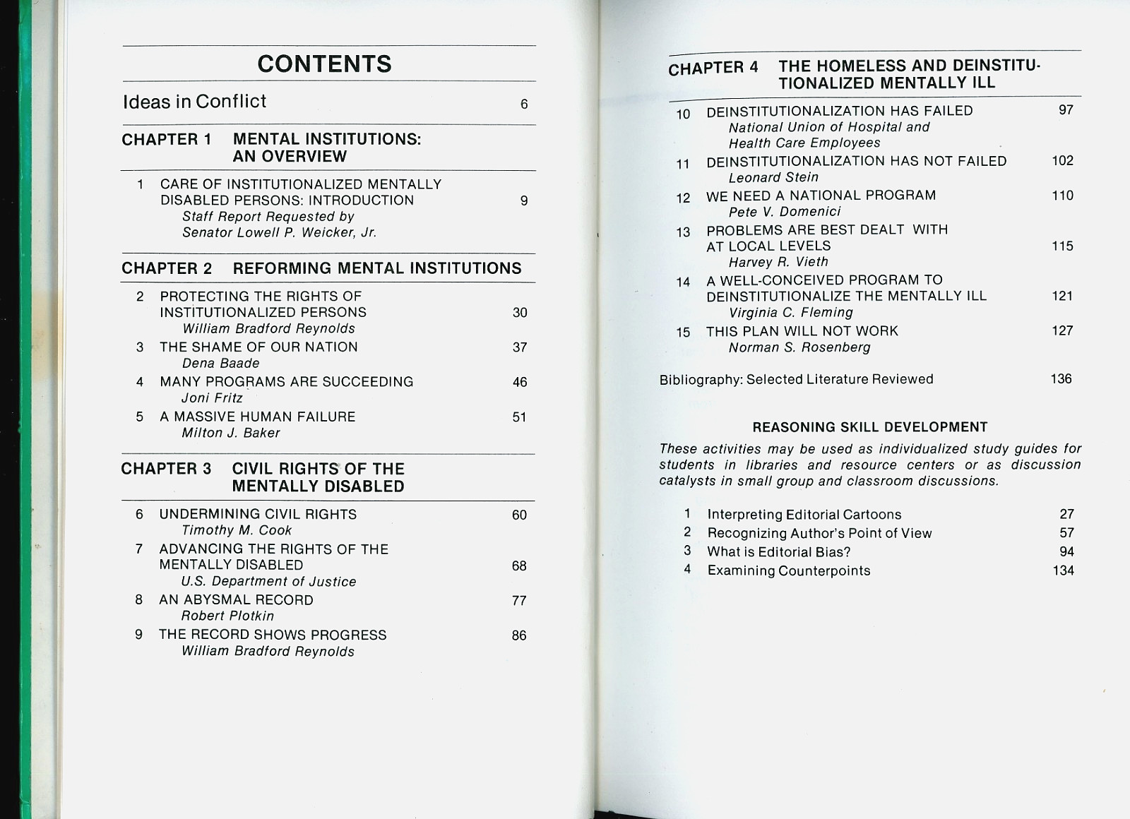 Treating the Mentally Disabled Gary E. McCuen 1988 6 Sections 135 Pages
