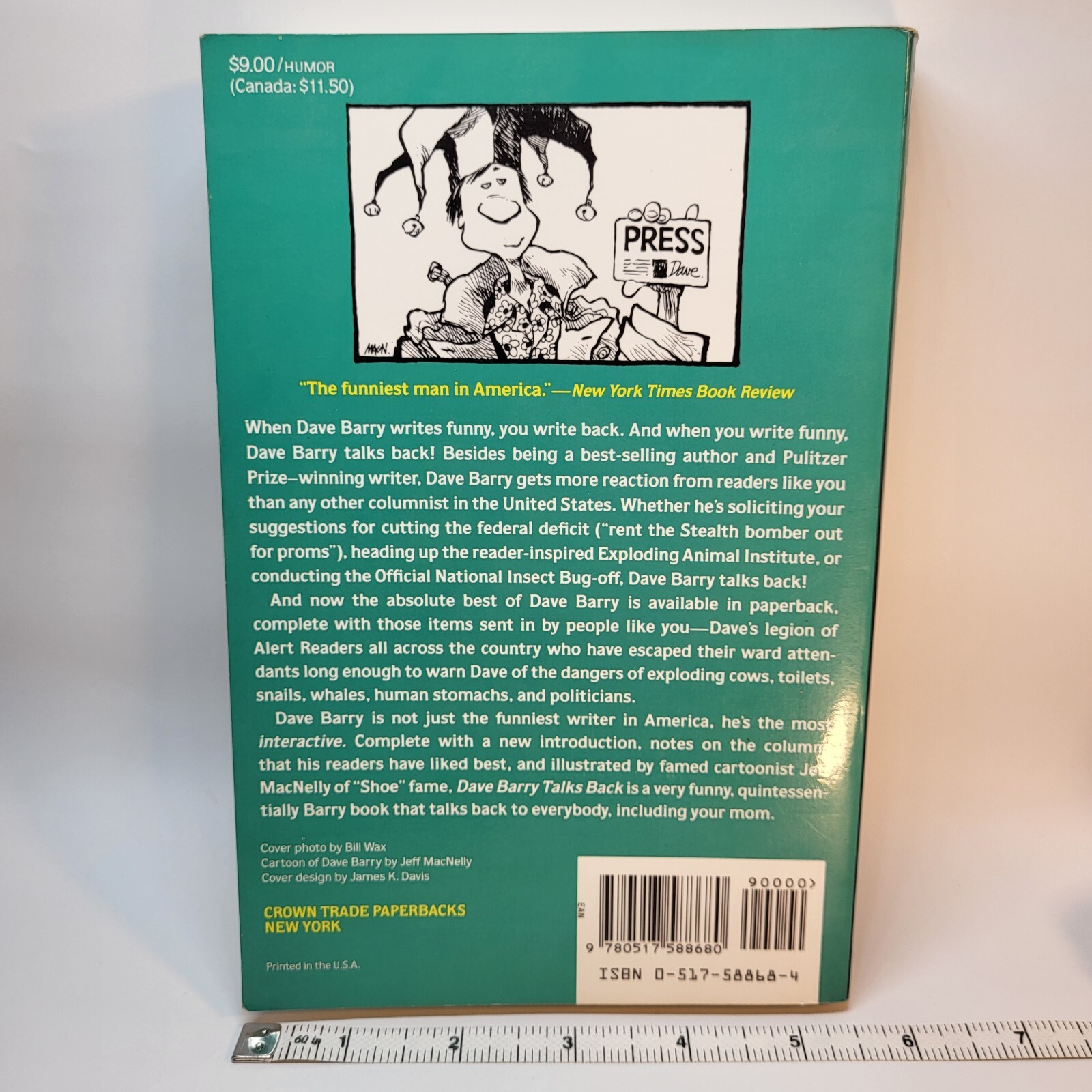 Dave Barry Talks Back Paperback BOOK by Dave Barry 286 Pages 1991