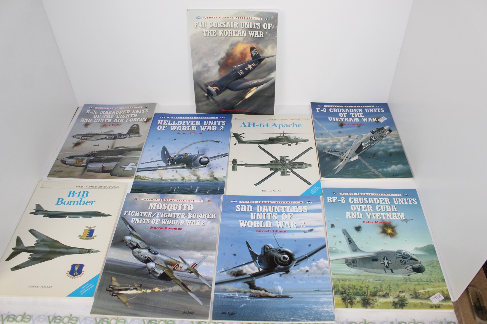 9 books in the Osprey Combat Aircraft – Nos. 2, 3, 6, 7, 8, 9, 10, 12, 78 – LN