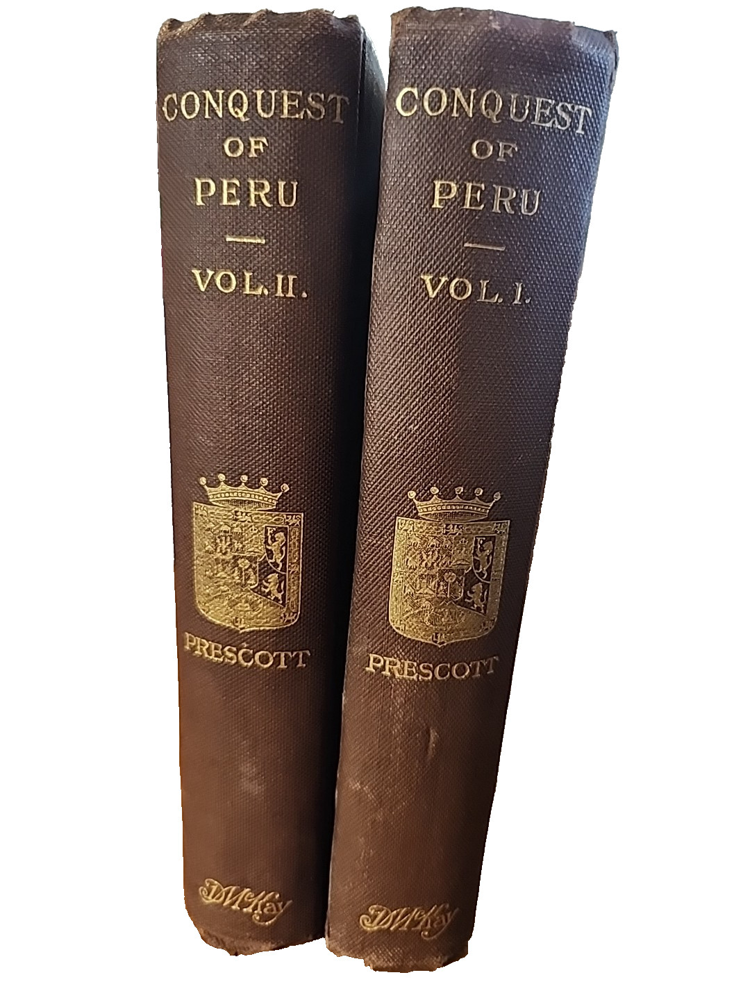 Conquest of Peru by W. H. Prescott Complete in 2 Vol Set HC McKay 1893
