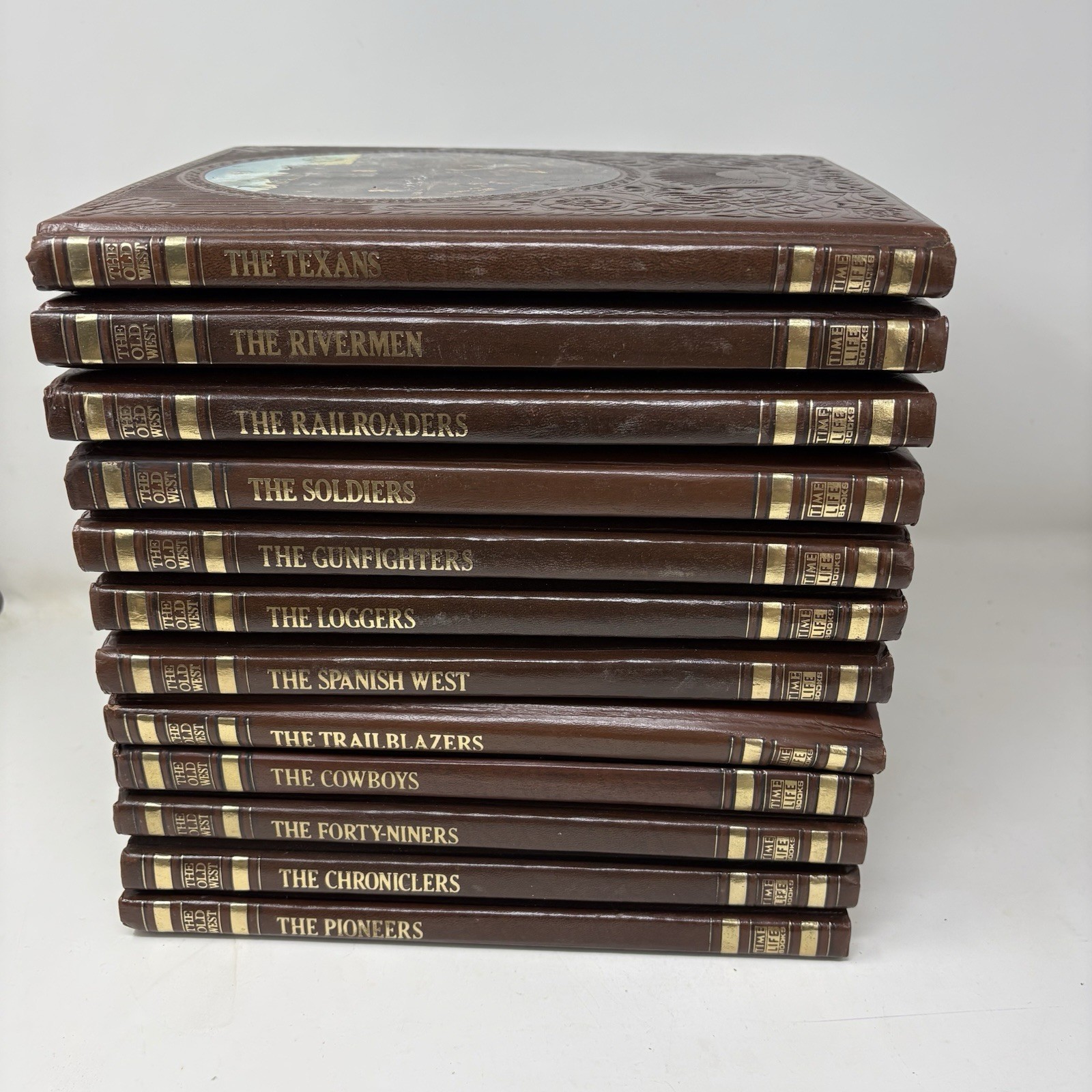 Lot of 12 Time Life Books The Old West Faux Leather Vintage Hardcover Book Set