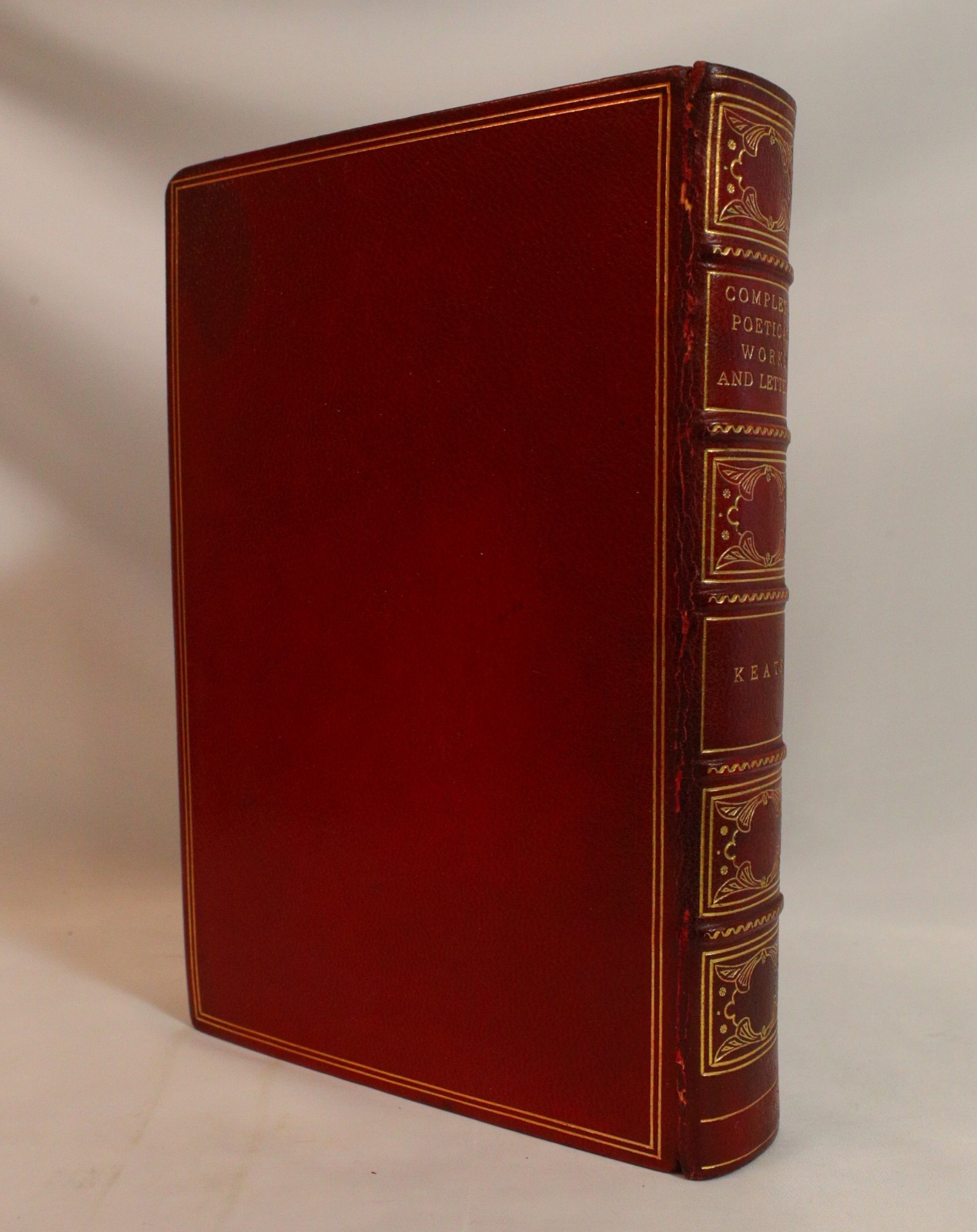 [SH13] 1899 Fine Leather Binding by Zucker Gilt. Keats Poetical Works & Letters