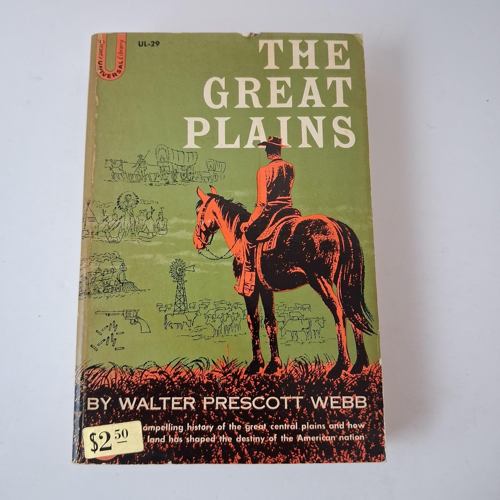 Vintage THE GREAT PLAINS Walter Prescott Webb Grosset & Dunlap Green PB 1931