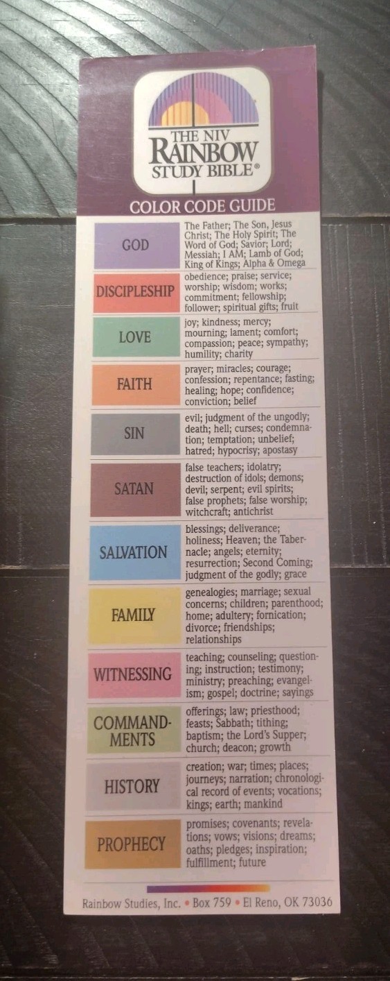 Vintage NIV Rainbow Study Bible Rainbow Studies Faux Leather Burgundy 1992 USA