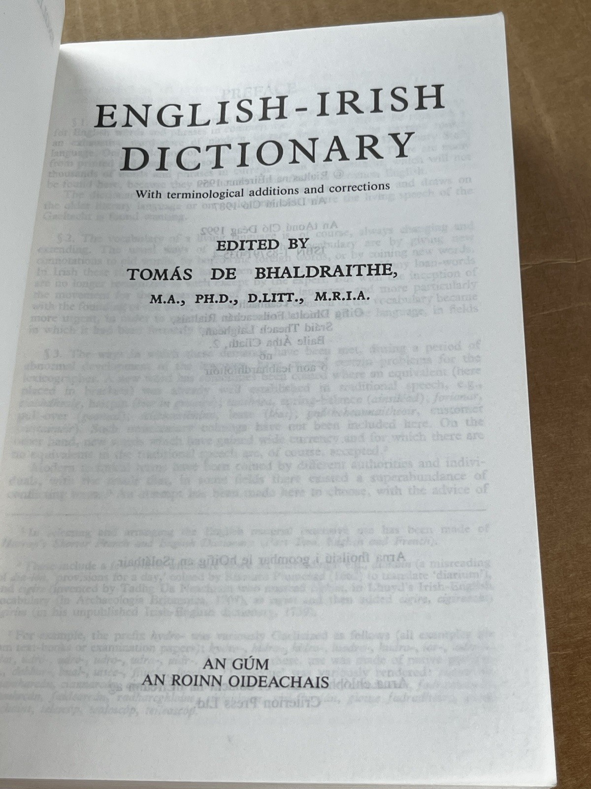 English-Irish Dictionary : With Terminological Additions and Corrections