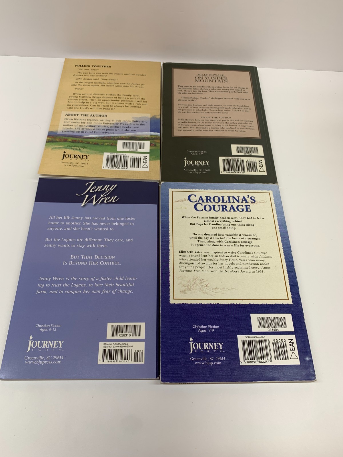 Pulling Together/Carolina’s Courage/Jenny Wren/On Yonder Mountain BJU Press Bks