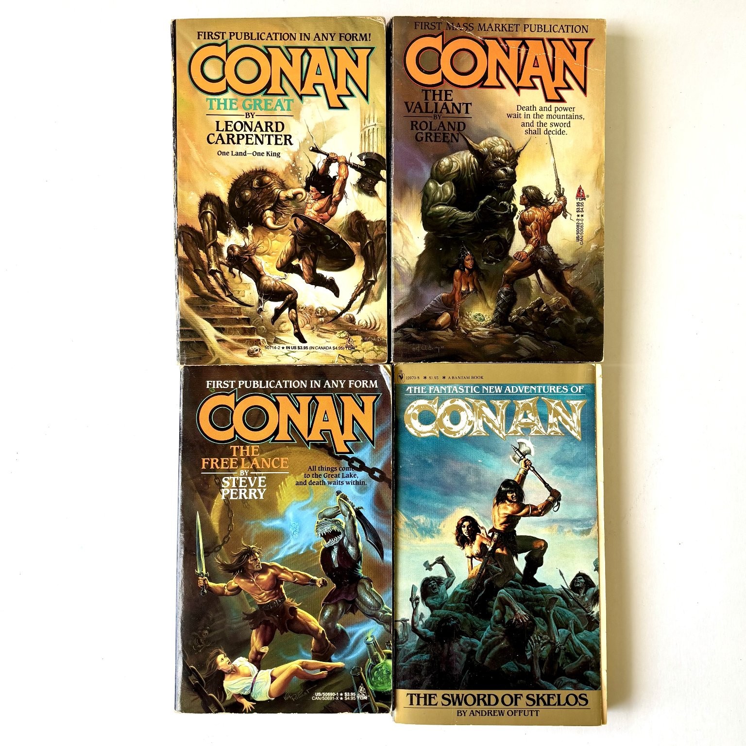Conan Book Lot 4x Fantasy Paperbacks Tor Bantam Carpenter Green Perry Offutt