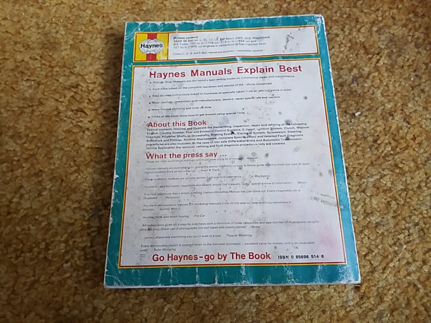 HAYNES SAAB 99 1969 THRU 1980 ALL MODELS 104,113,121 CU IN 1709,1854,1985 MANUAL