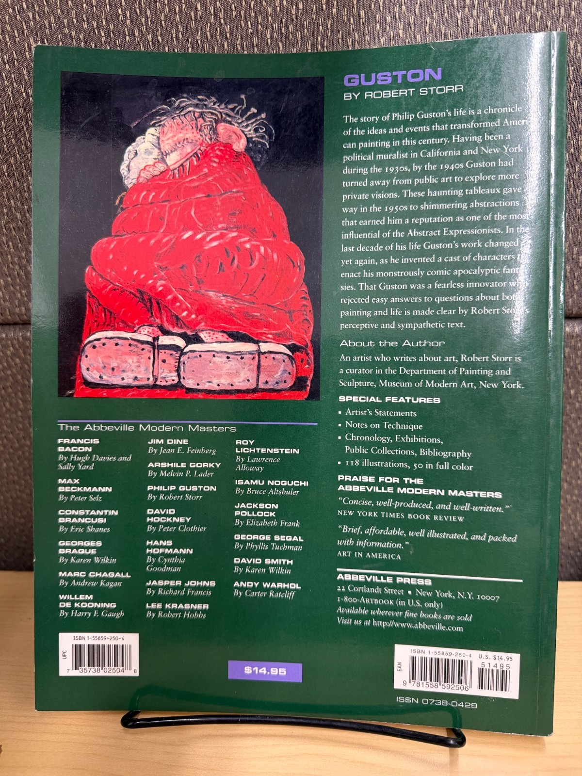 Philip Guston (Modern Masters Series) by Robert Storr First Edition, Softcover