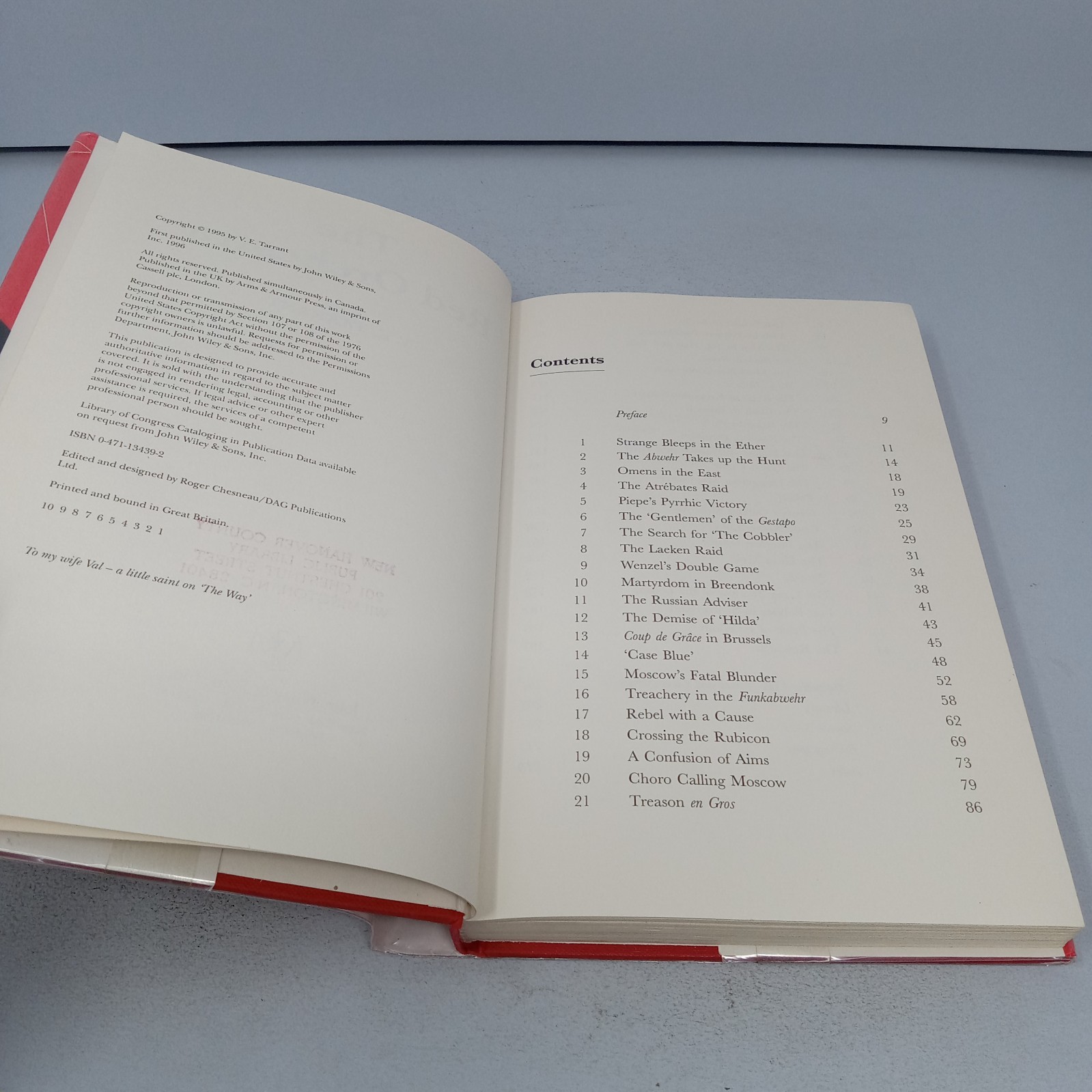 The Red Orchestra: 1996 John Wiley & Sons Hardcover by V. E. Tarrant